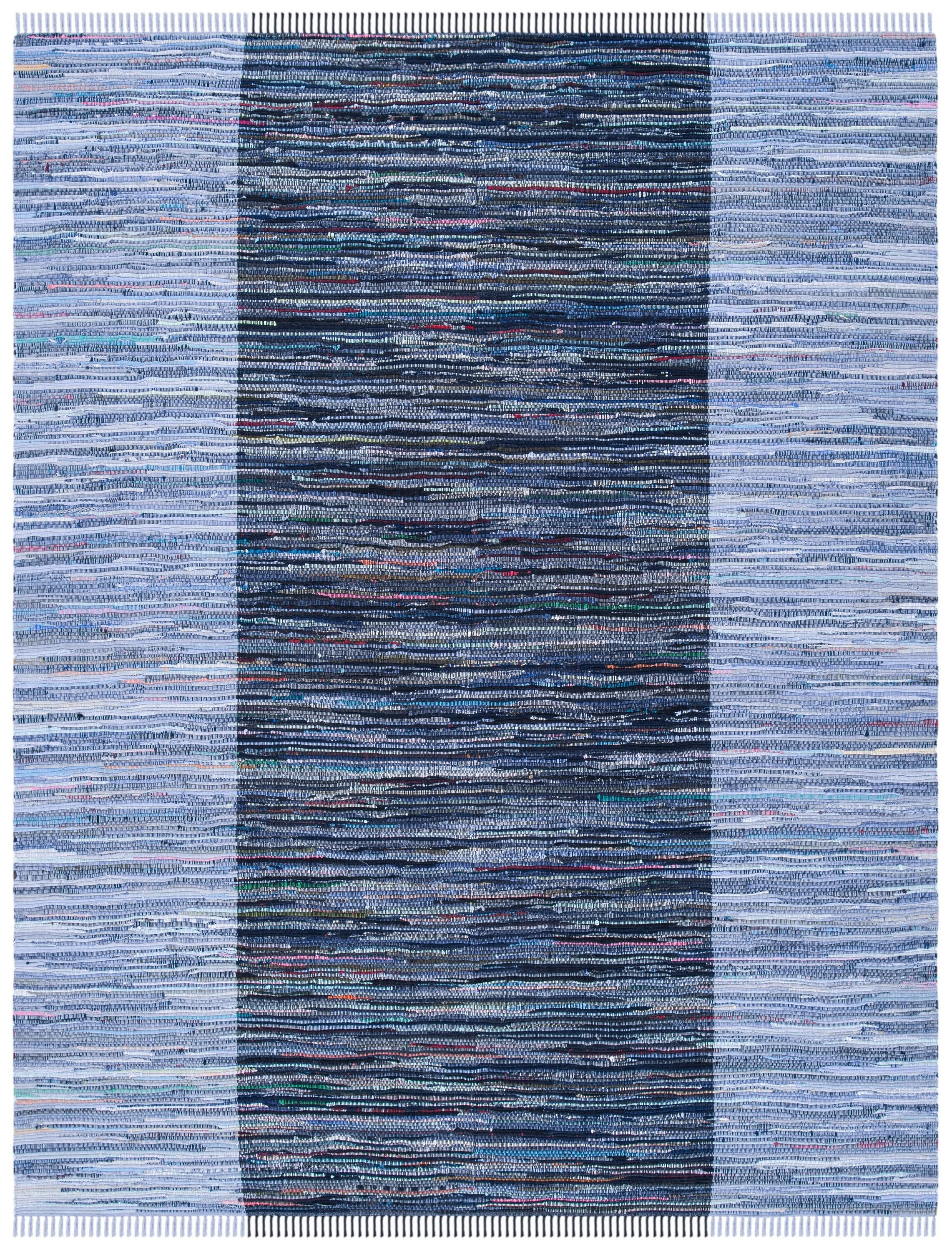 Rag Area Rug RAR122 Hand Woven Area Rug - Navy/Blue - 8'x10' - Safavieh.