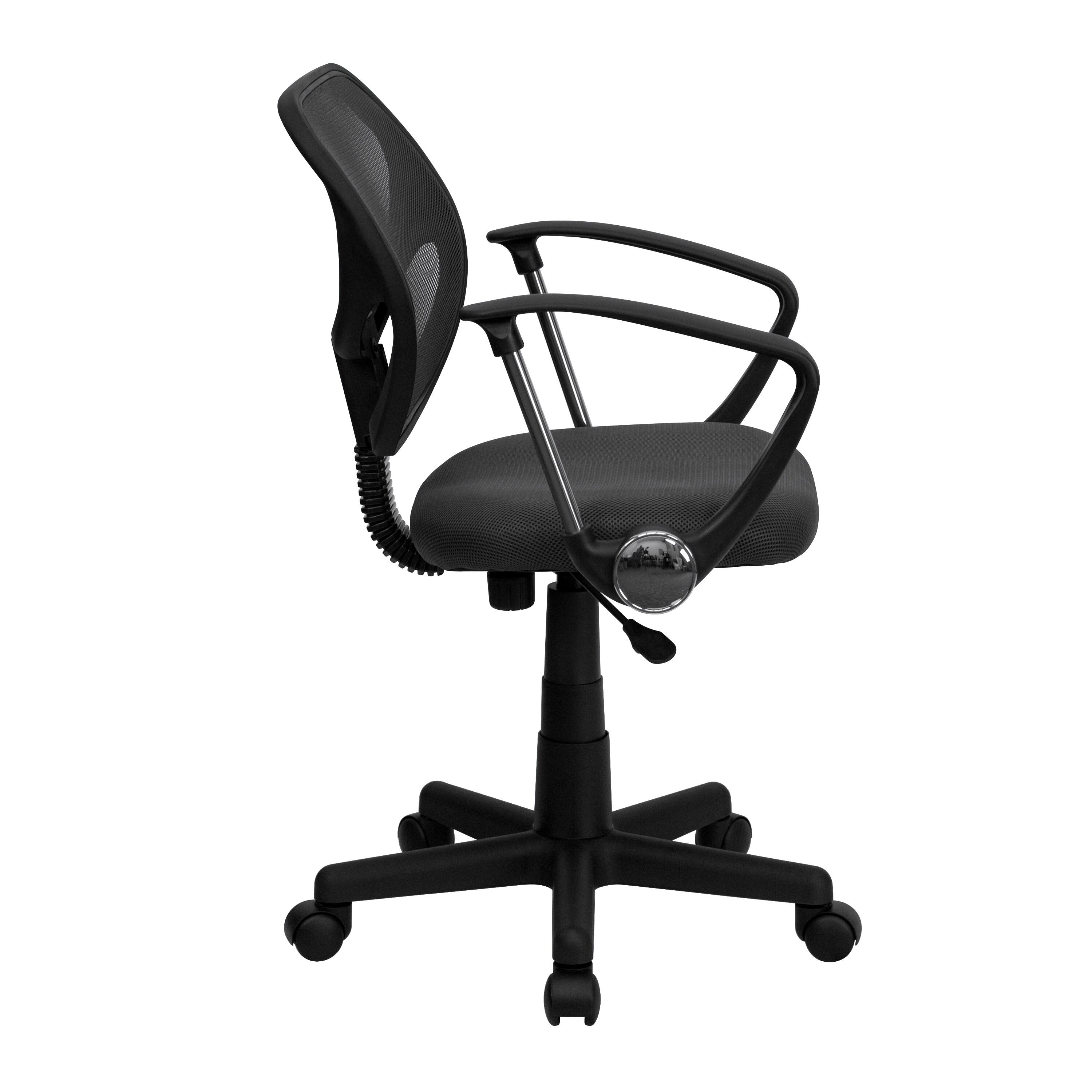 Flash Furniture Low Back Gray Mesh Swivel Task Office Chair with Arms