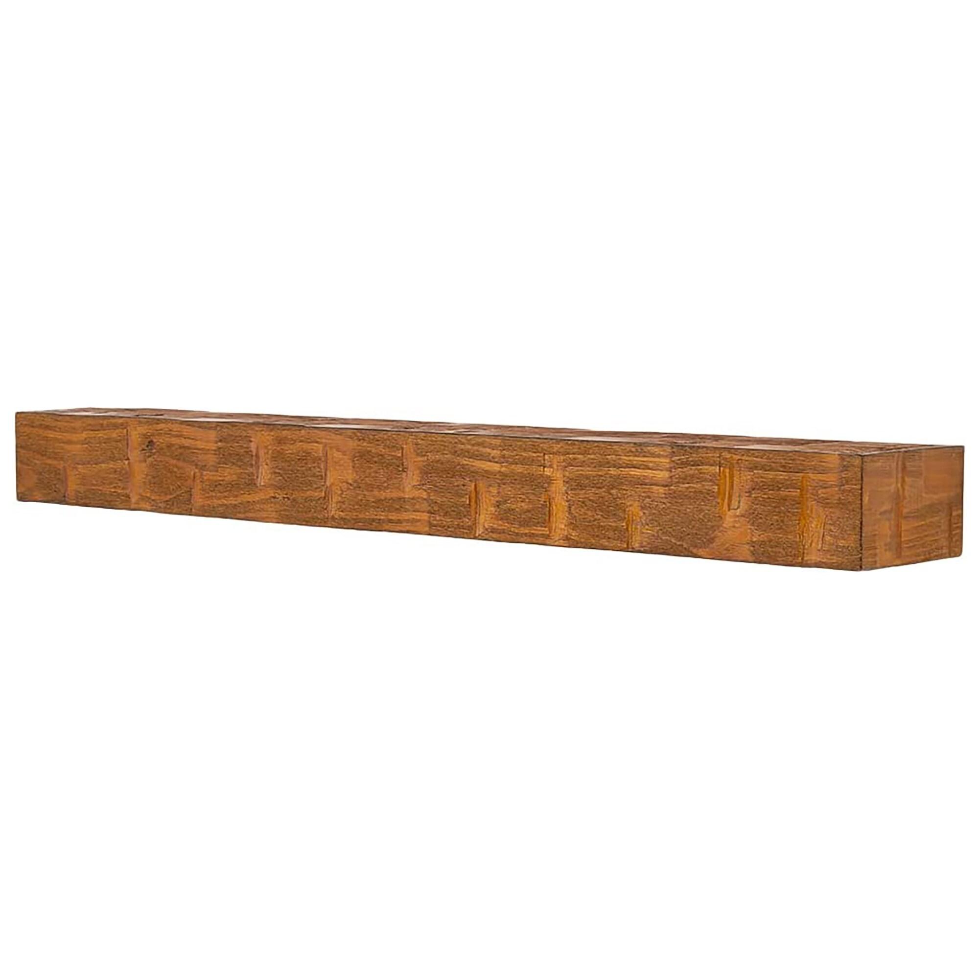 Mantel Directs Country Living Wood Fireplace Mantel Shelf - Bodie Rustic Hand Distressed Pine With Worn, Reclaimed Log Look; For Fireplaces, Hearths & Décor