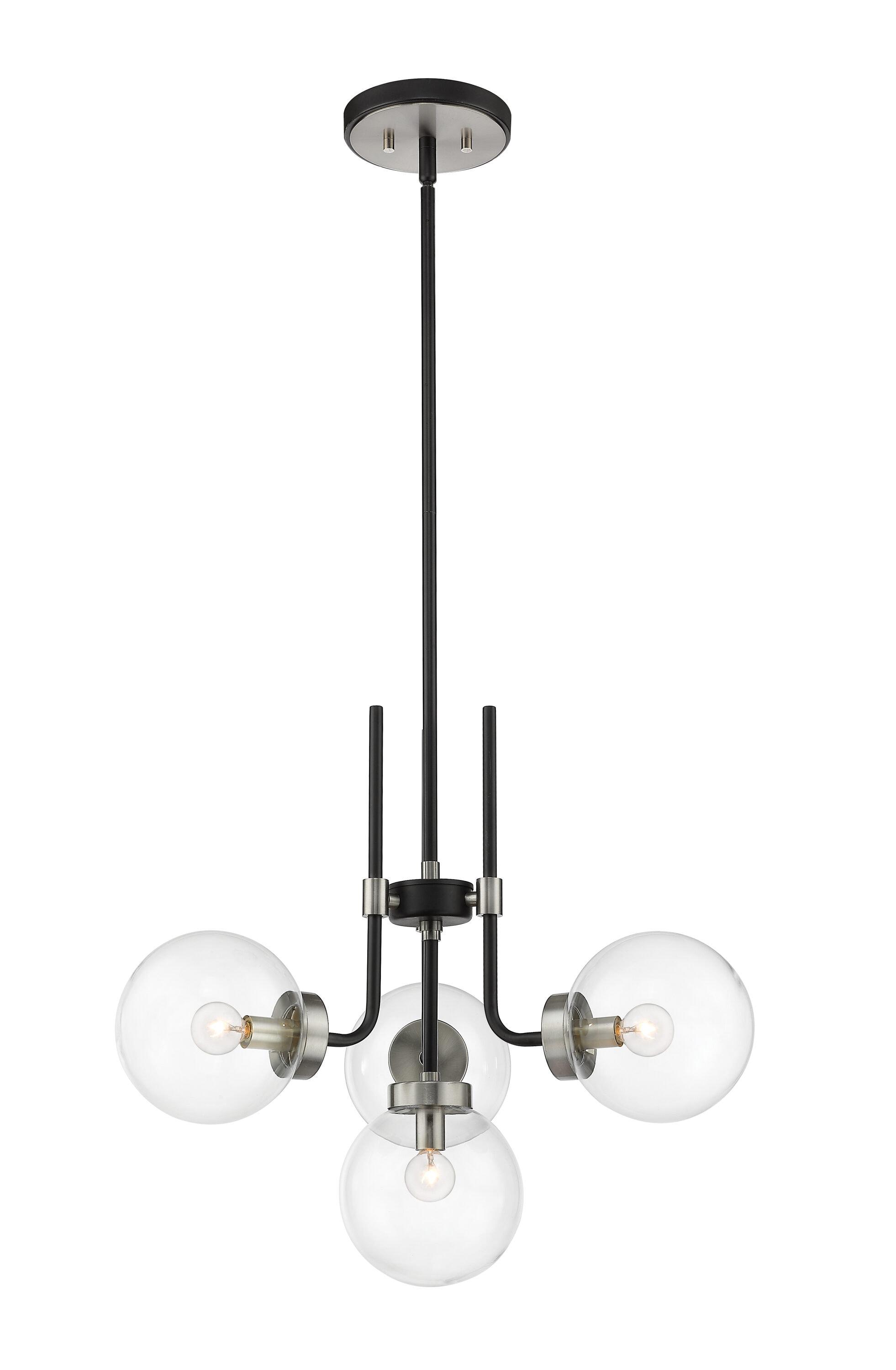 Z-Lite Parsons 4 - Light Chandelier in  Matte Black/Brushed Nickel