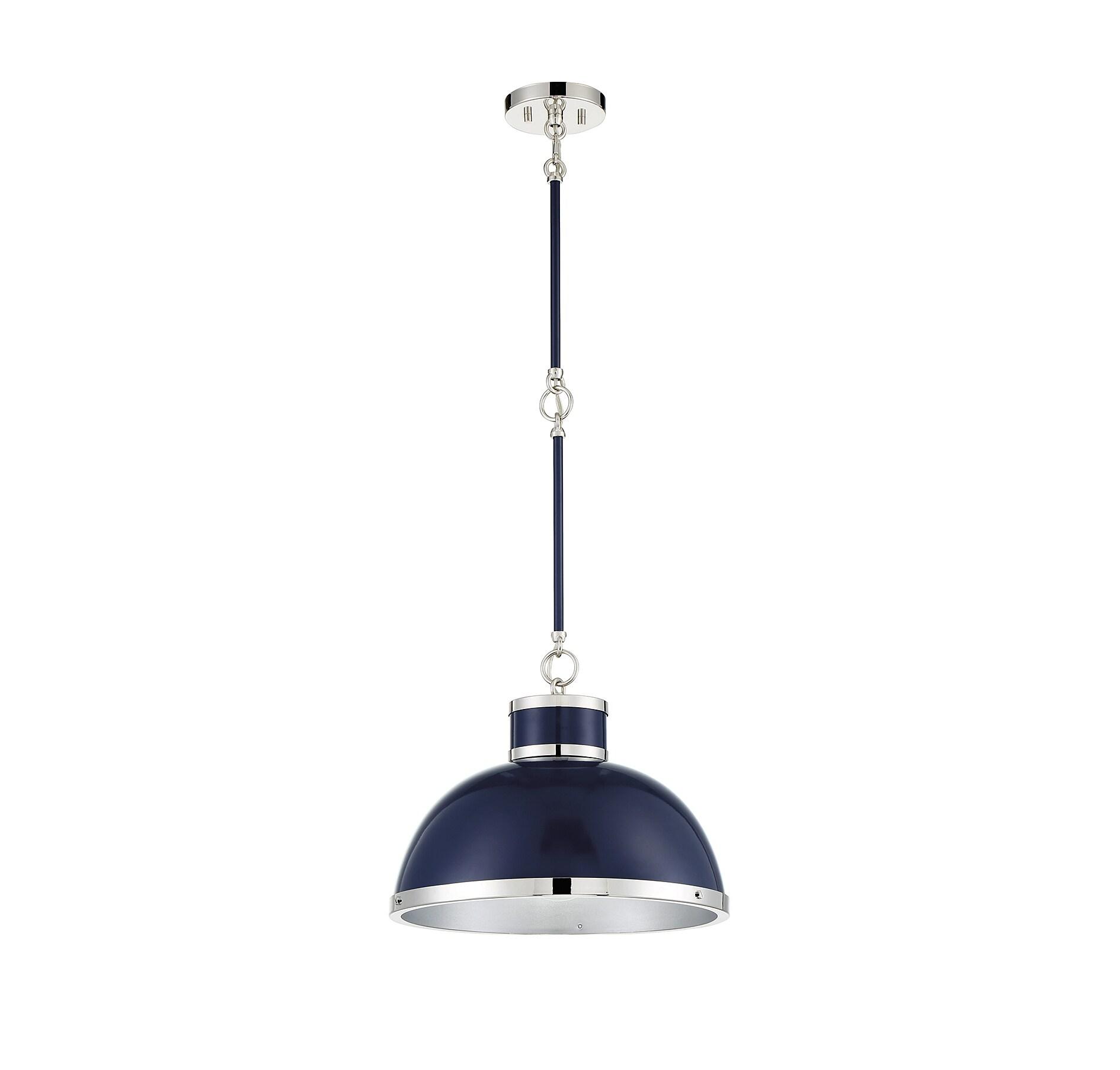 Savoy House Corning 1 - Light Pendant in  Navy/Polished Nickel