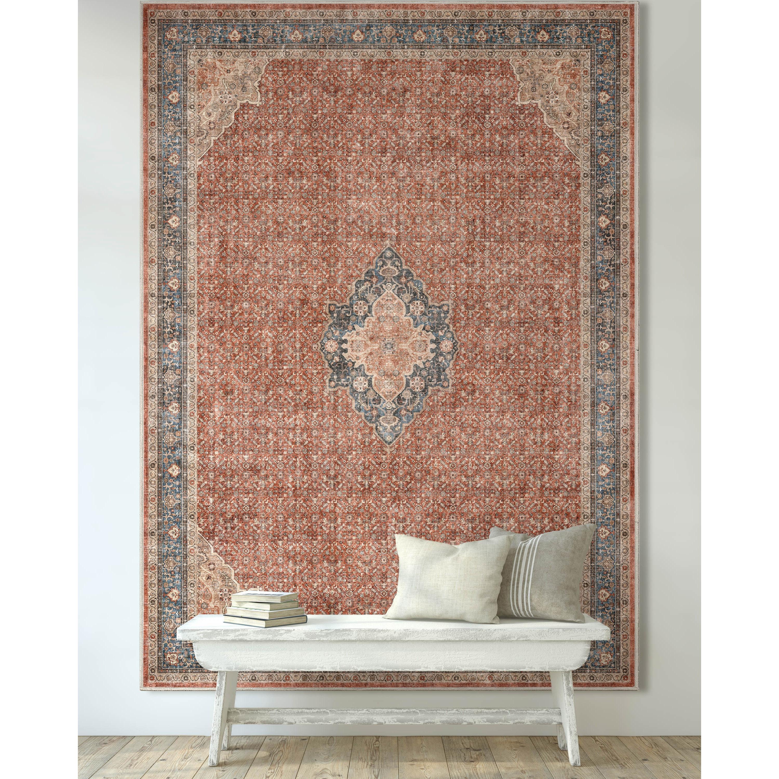 Well Woven Asha Lilith Vintage Oriental Red Blue 5'3" x 7'3" Area Rug