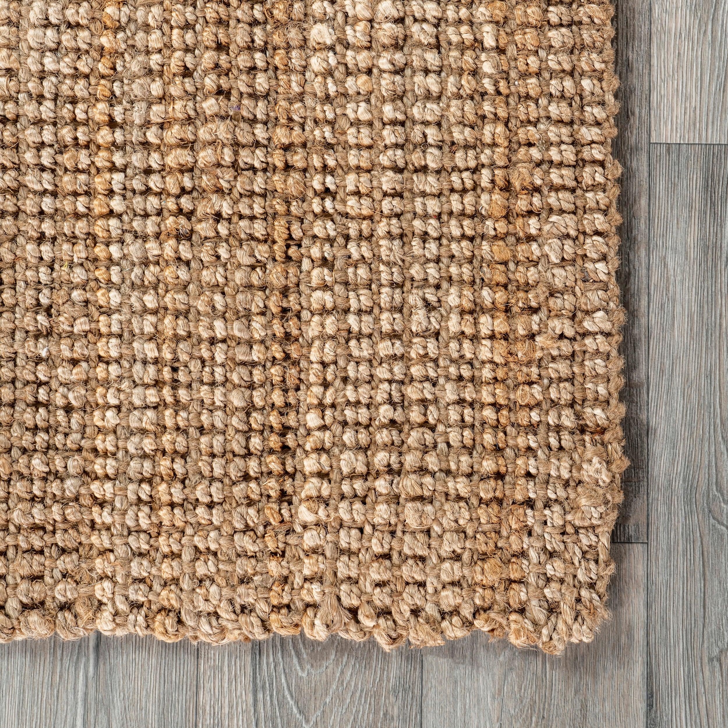 Nuloom Ashli Solid 6x9 Jute Indoor Area Rug for Dining Room Rug Neutral Rug Living Room Rug Kitchen, Natural