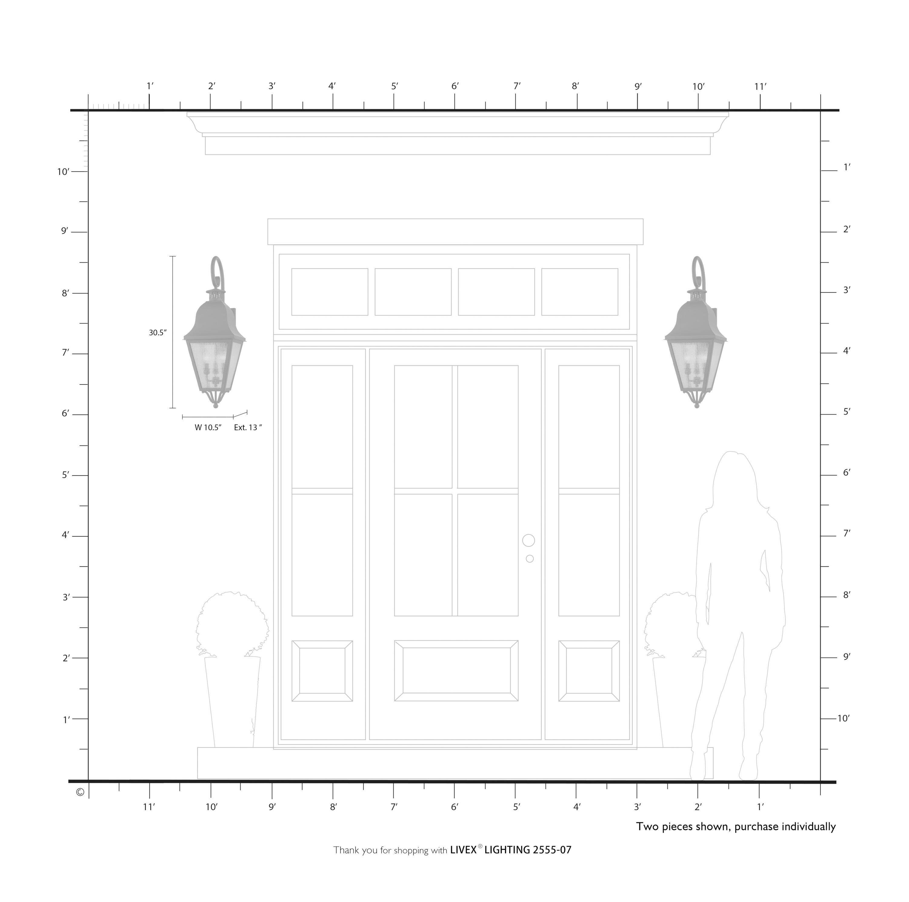 Livex Lighting Amwell 3 - Light Wall Light in  Bronze