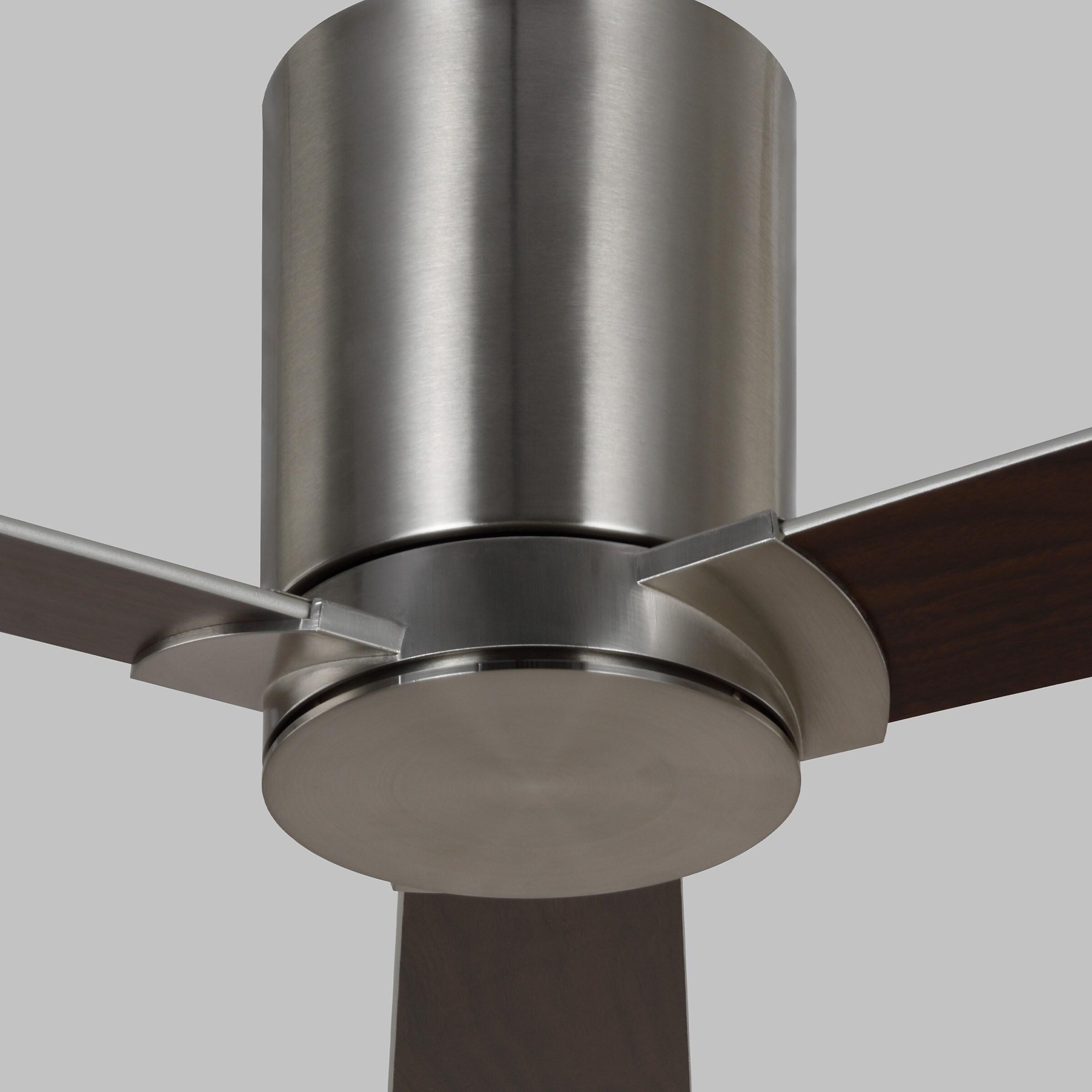 Brushed Steel 52" Ceiling Fan with Reversible Walnut Blades