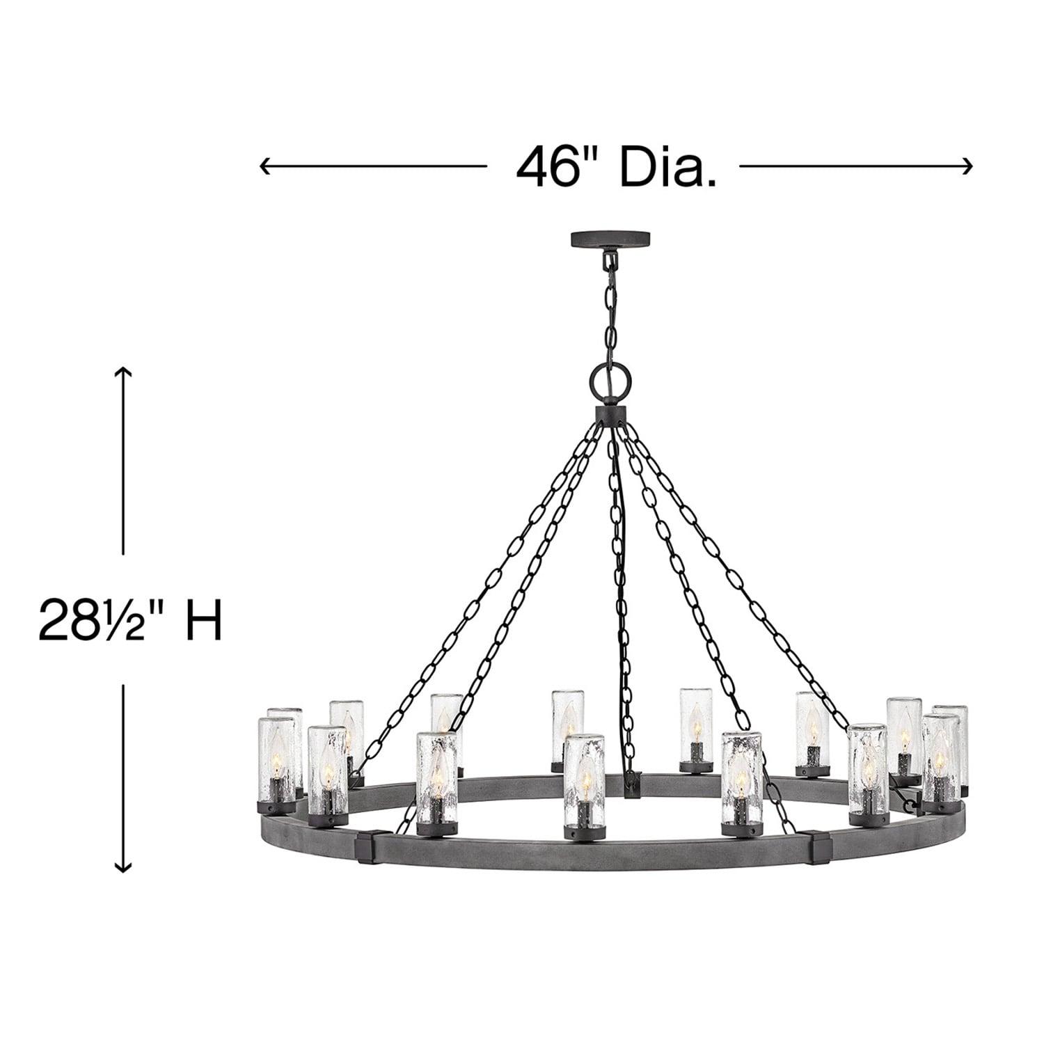 Sawyer 15-Light Single Tier Outdoor Rustic Chandelier