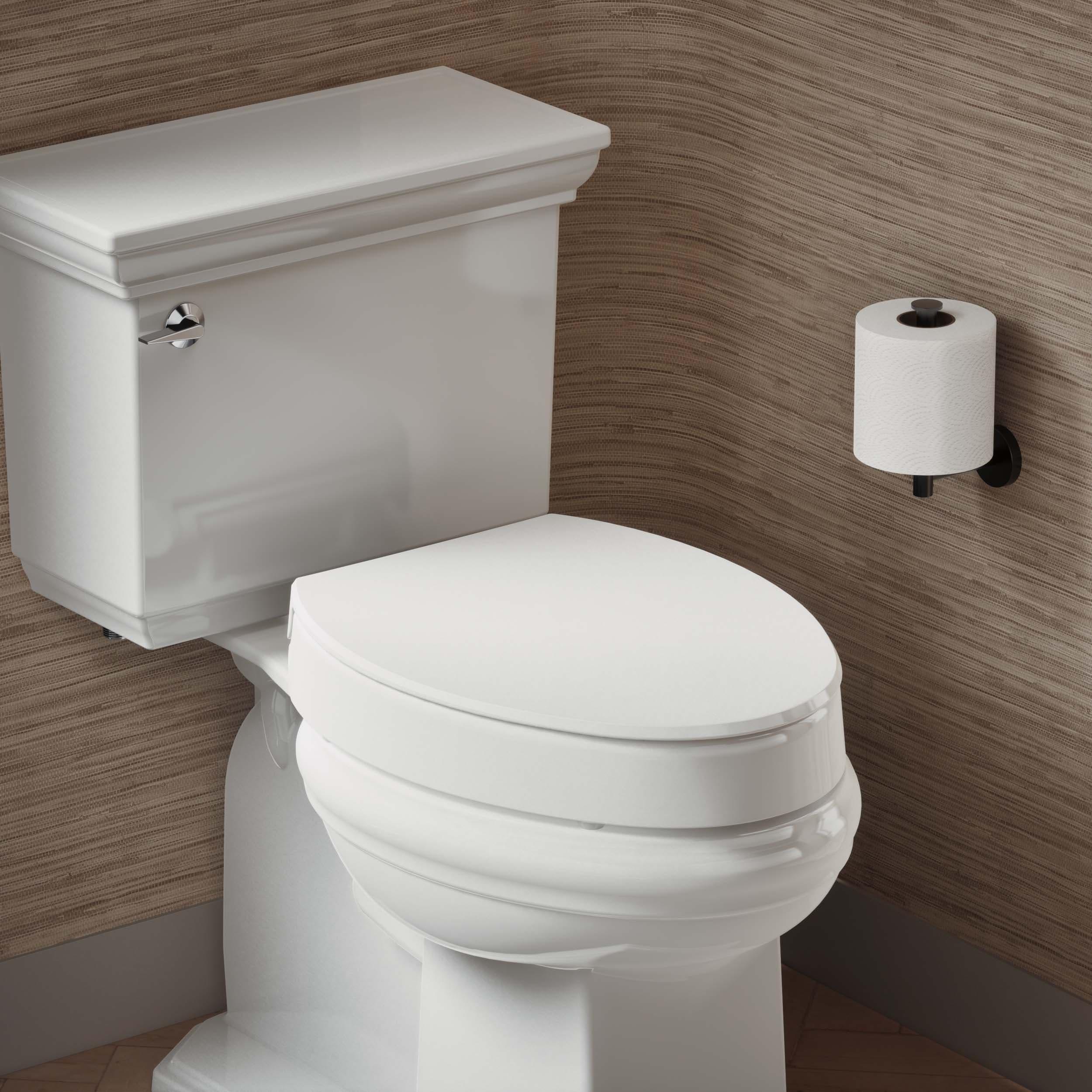 Hyten Elevated Toilet Seat with Quiet-Close Lid and Seat and Grip-Tight Bumpers