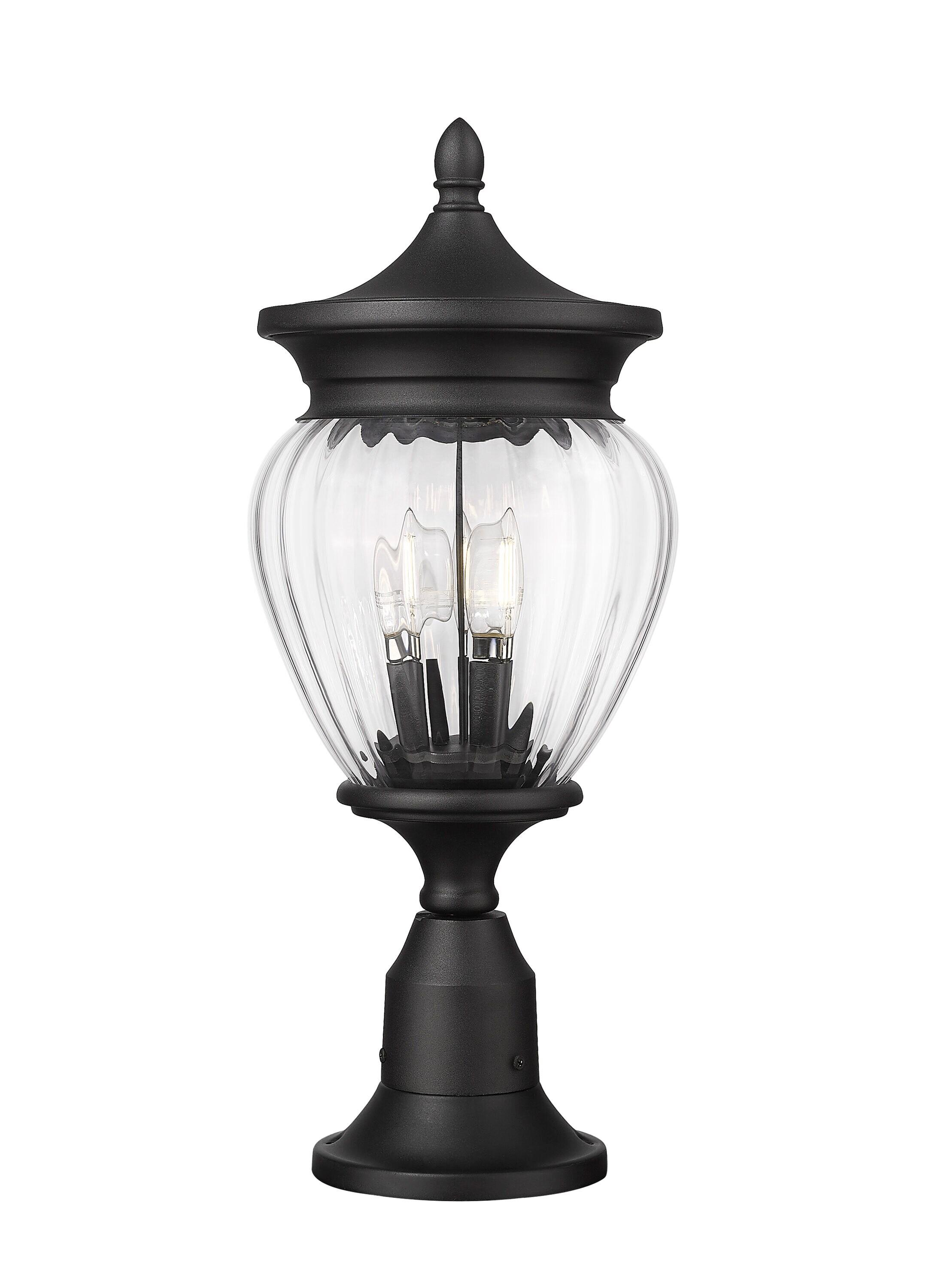 Z-Lite Davina 3 Light Outdoor Pier Mounted Fixture in Black