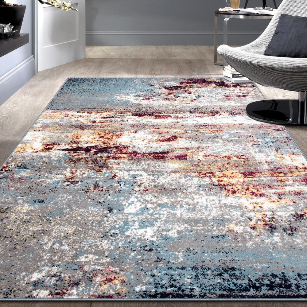 World Rug Gallery Distressed Abstract Watercolor Multi 7'10" x 10' Area Rug