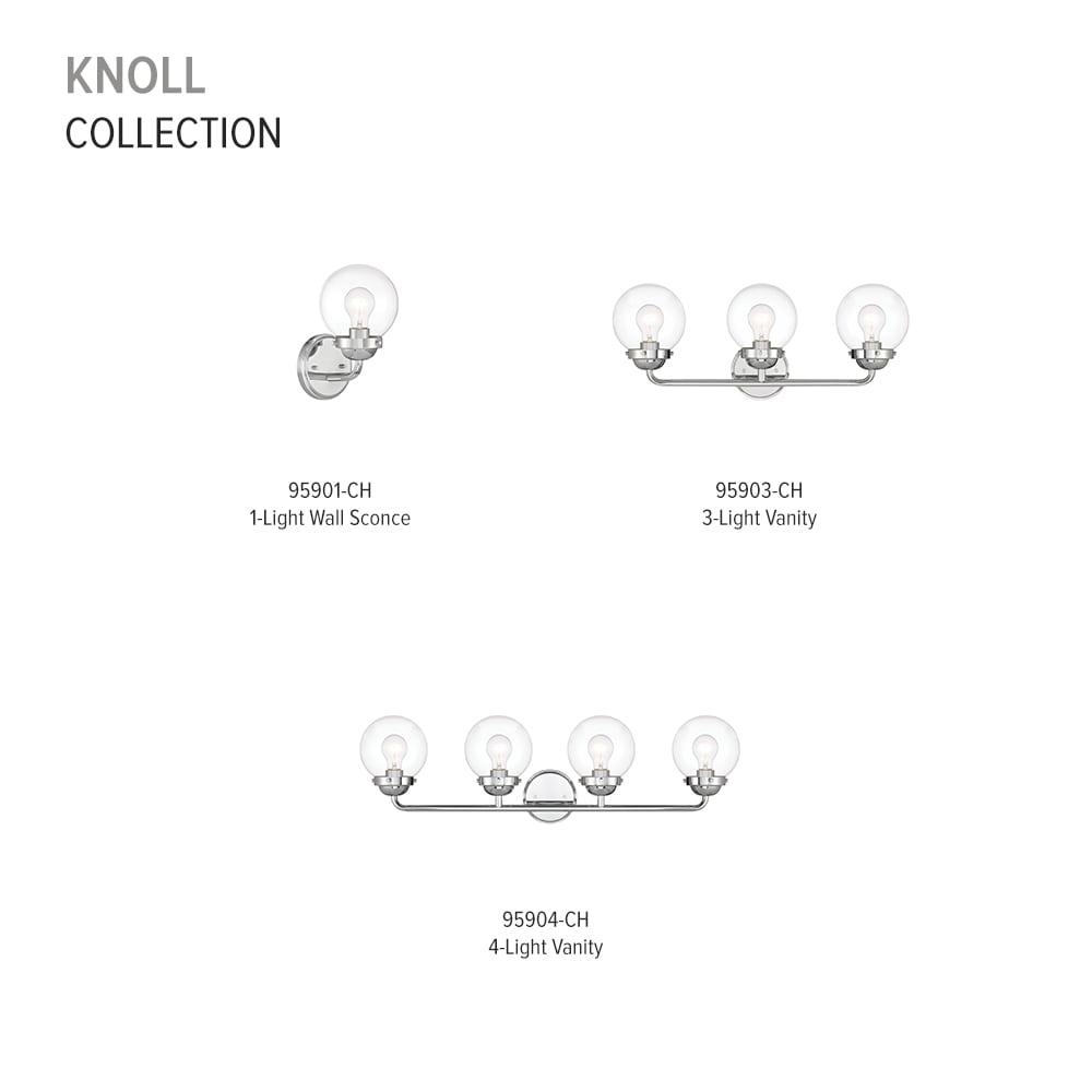 95985-ORB Knoll - Five Light Chandelier, Oil Rubbed Finish with Clear Glass
