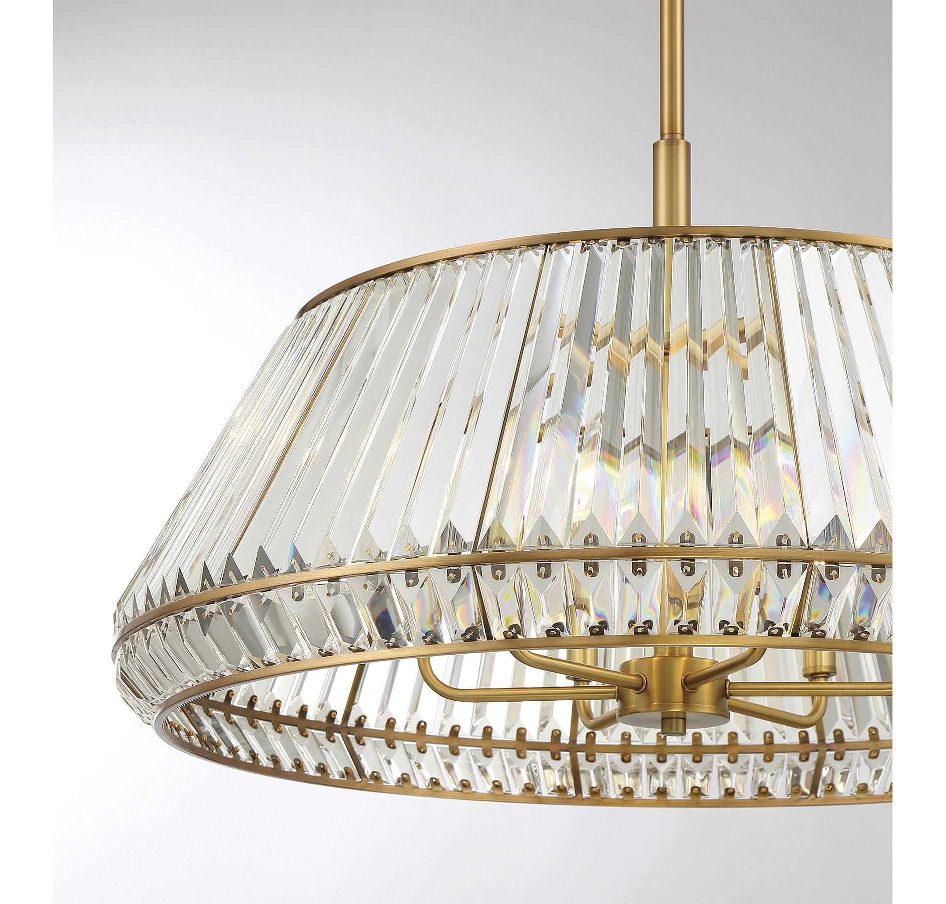 Pyramid 6-Light Pendant in Warm Brass