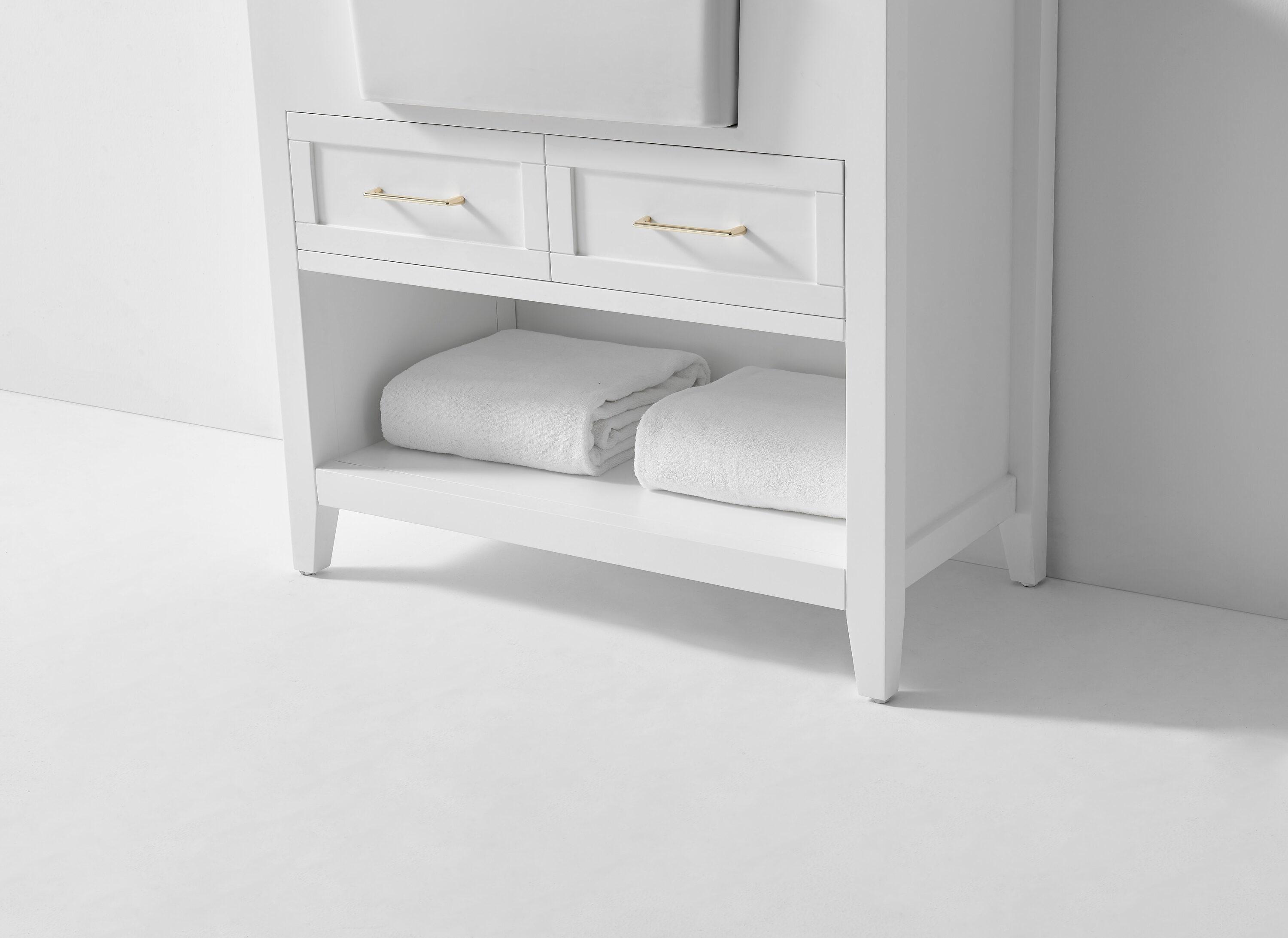 Ancerre Designs Hayley 36" Farmhouse Wood Bathroom Vanity Set in White