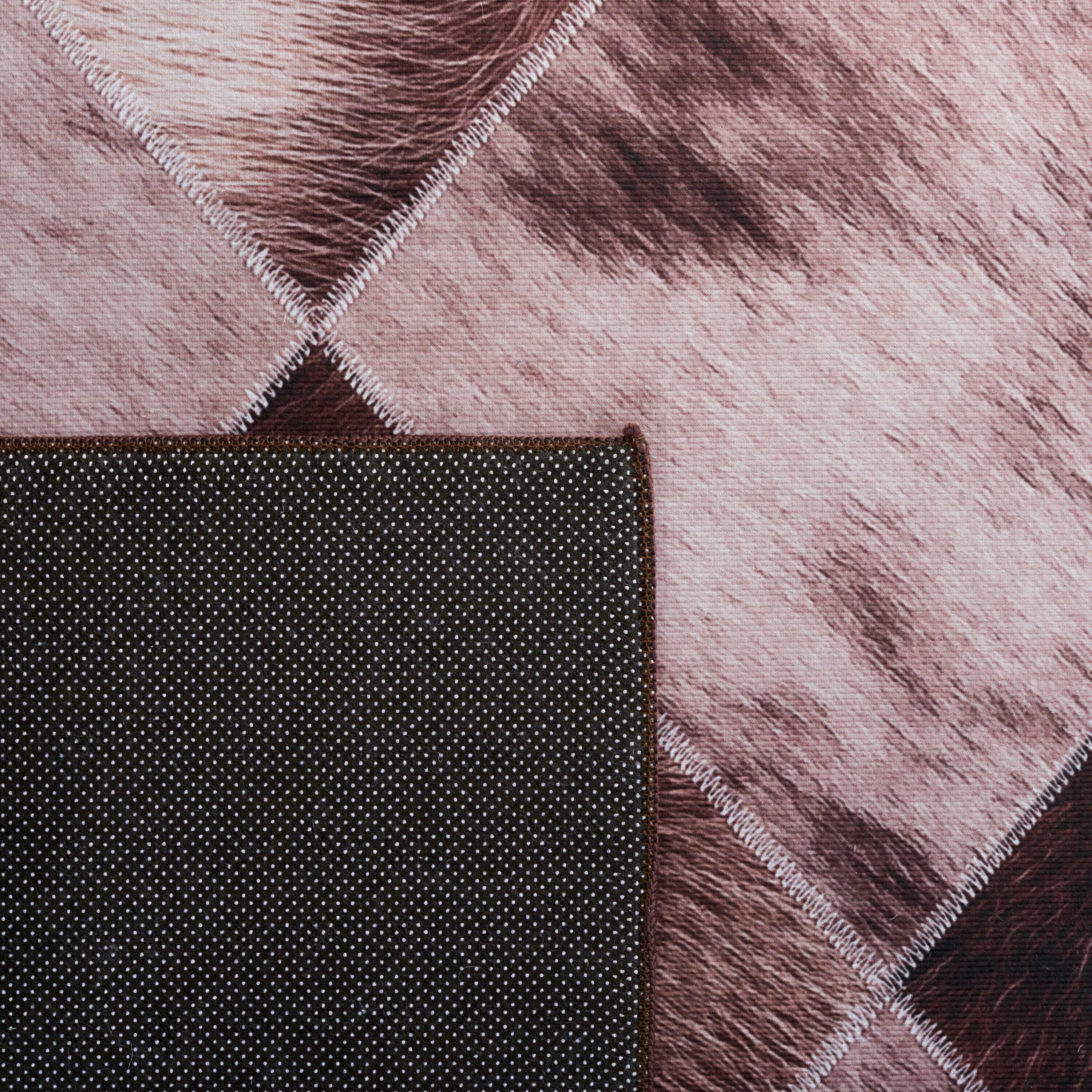 Faux Hide FAH535 Power Loomed Machine Washable Area Rug - Light Brown/Brown - 6' Round - Safavieh.