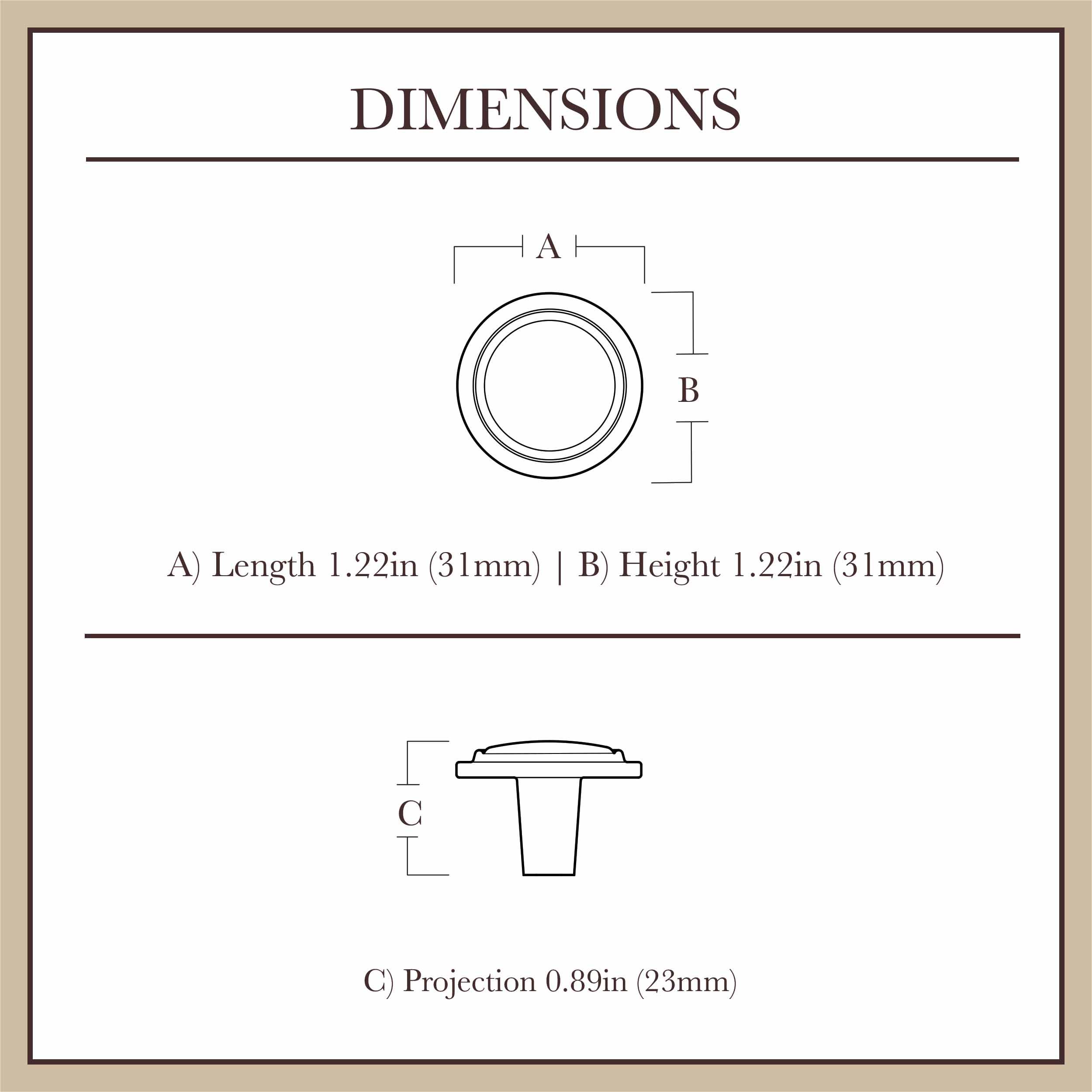 Brainerd 1 1/4-in Top Ring Round Knob 1.22L1.22H