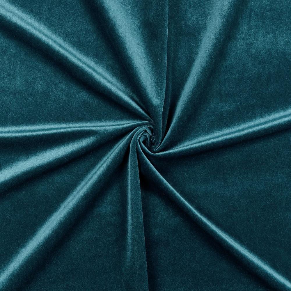 Set of 2 (84"x54") Velvet Back Tab Light Filtering Window Curtain Panels Teal - Exclusive Home: Polyester, Plain Weave