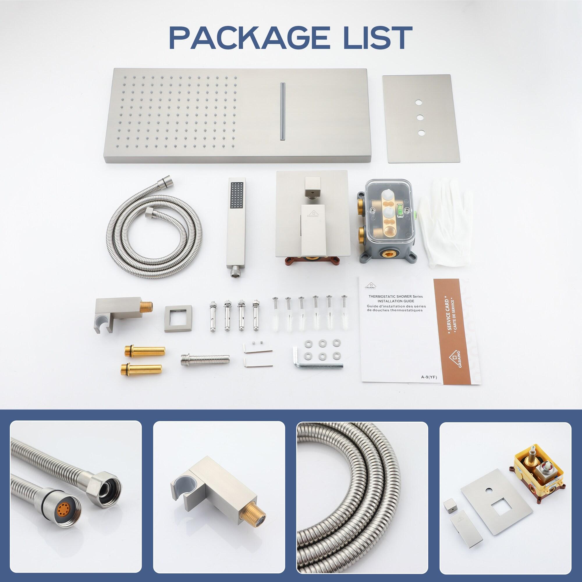 Cascade Bliss Luxury Complete Shower System with Rough-in Valve