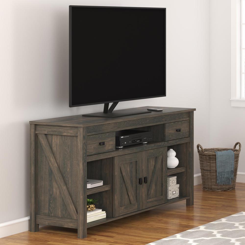 Farmington Gray Weathered Oak TV Stand with Cabinet for 60" TVs