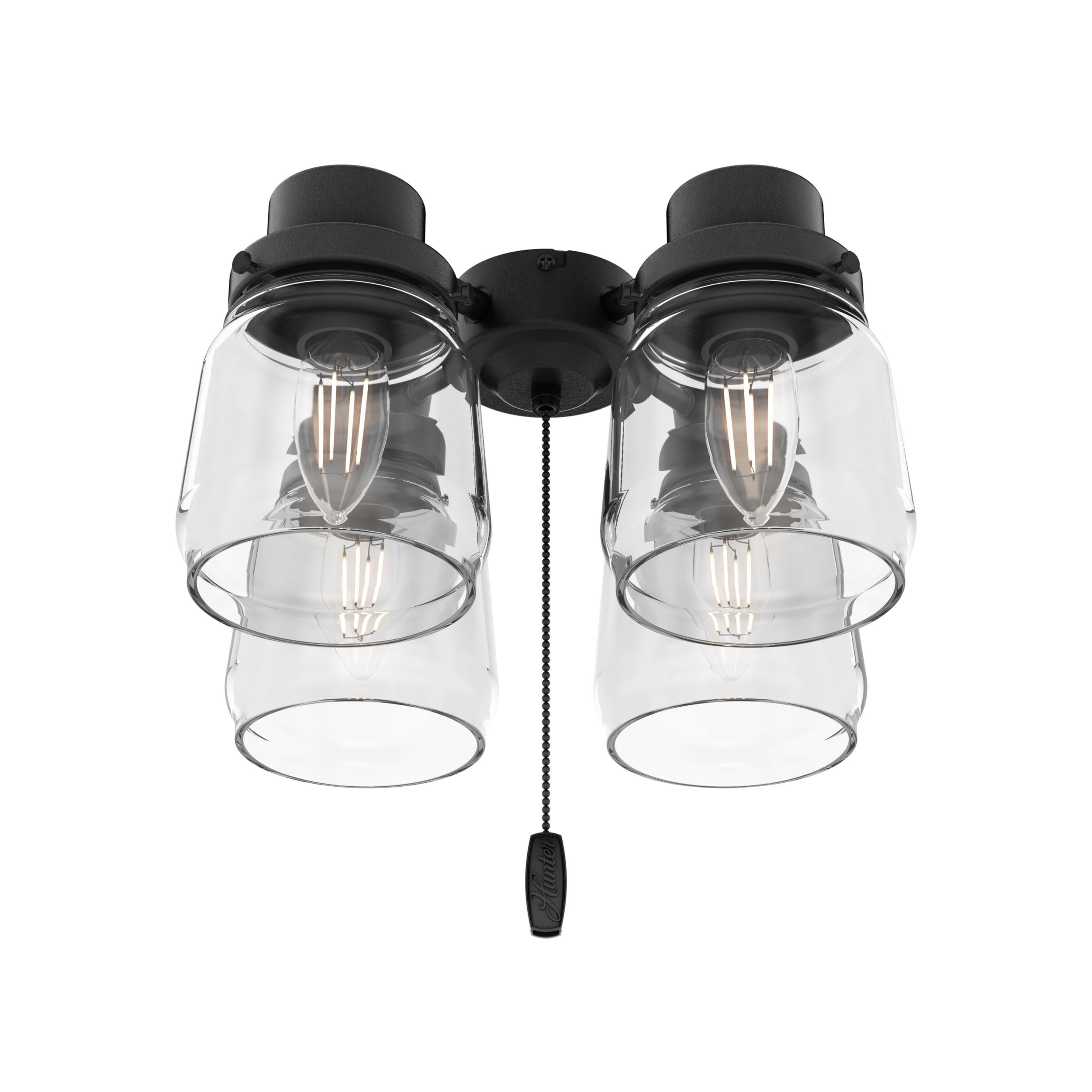 Hunter Fan 99386, Original 4 Light Accessory Fitter and Glass in Matte Black