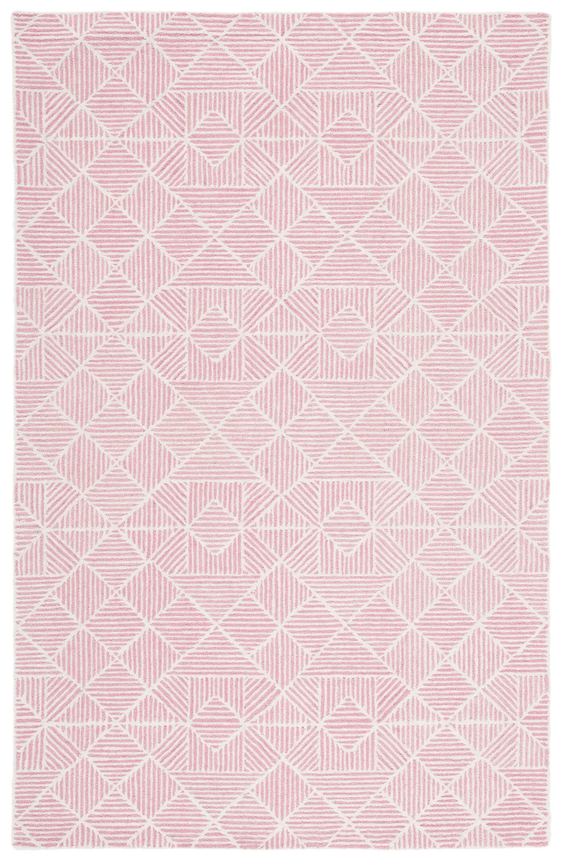 SAFAVIEH Abstract Brock Geometric Wool Area Rug, Pink/Ivory, 3' x 5'