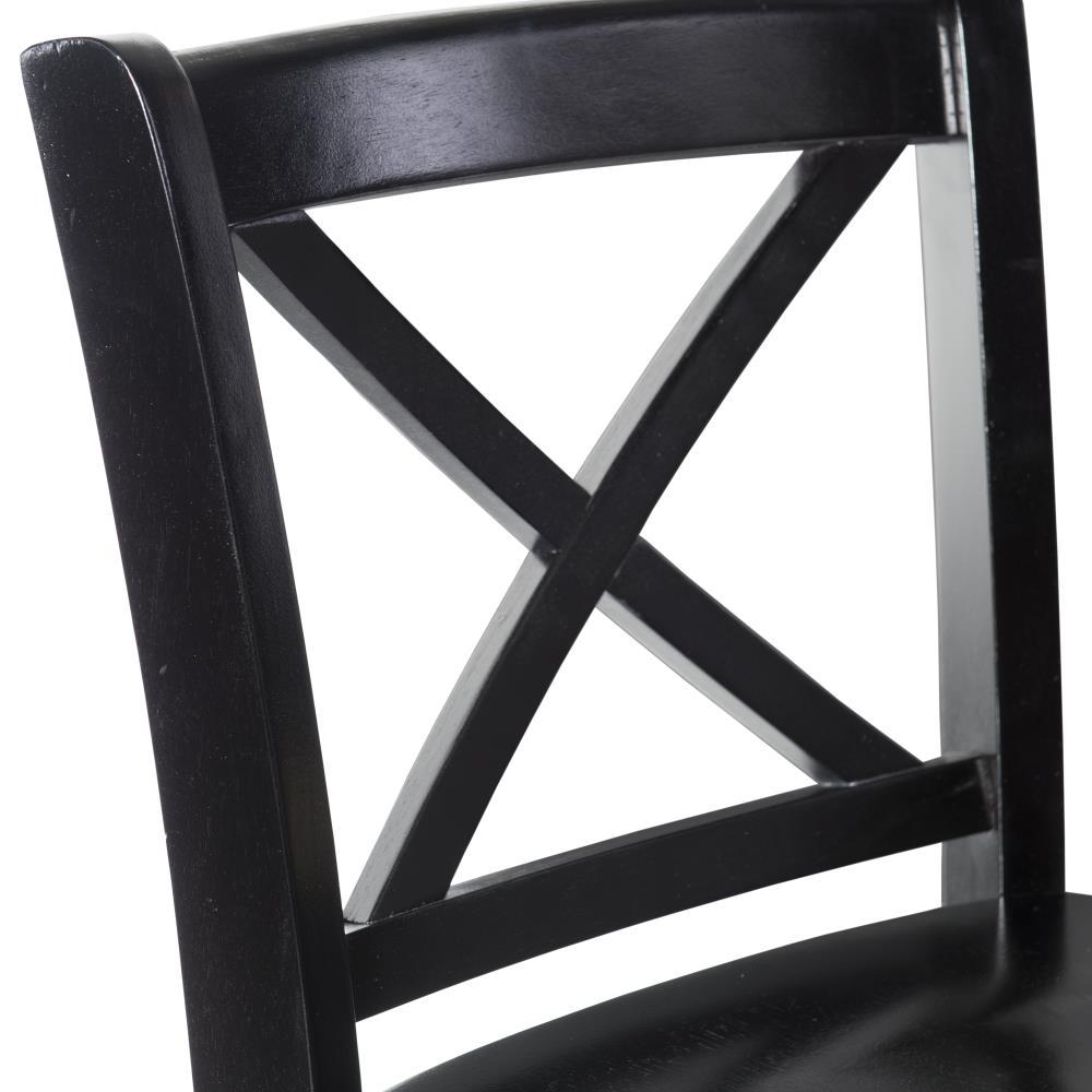 30" Torino X Back Wood Barstool - Black - Linon: Solid Rubberwood, Unupholstered, Armless
