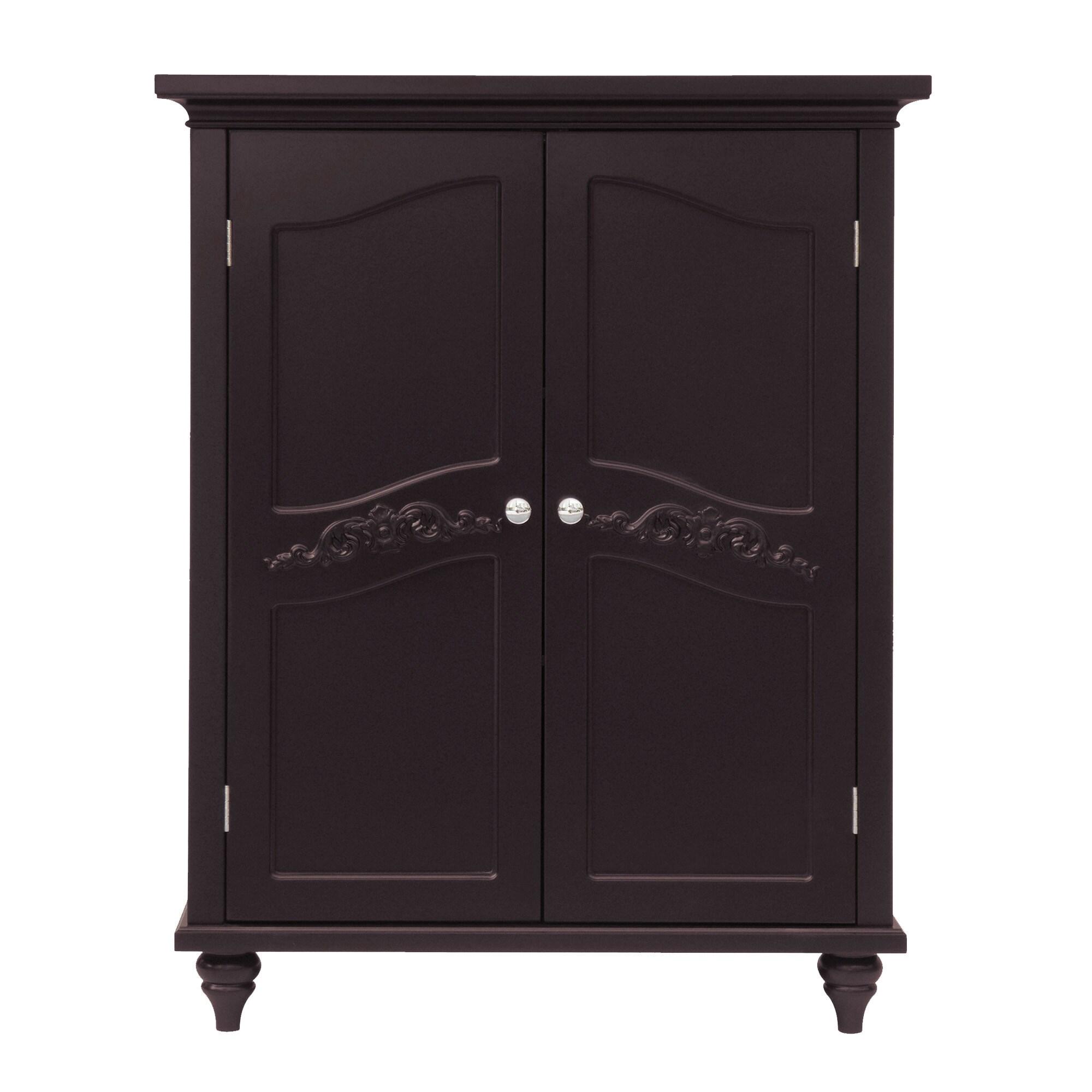 Versailles Floor Cabinet with Two Doors Dark Espresso - Elegant Home Fashions: Adjustable Shelves, MDF Construction