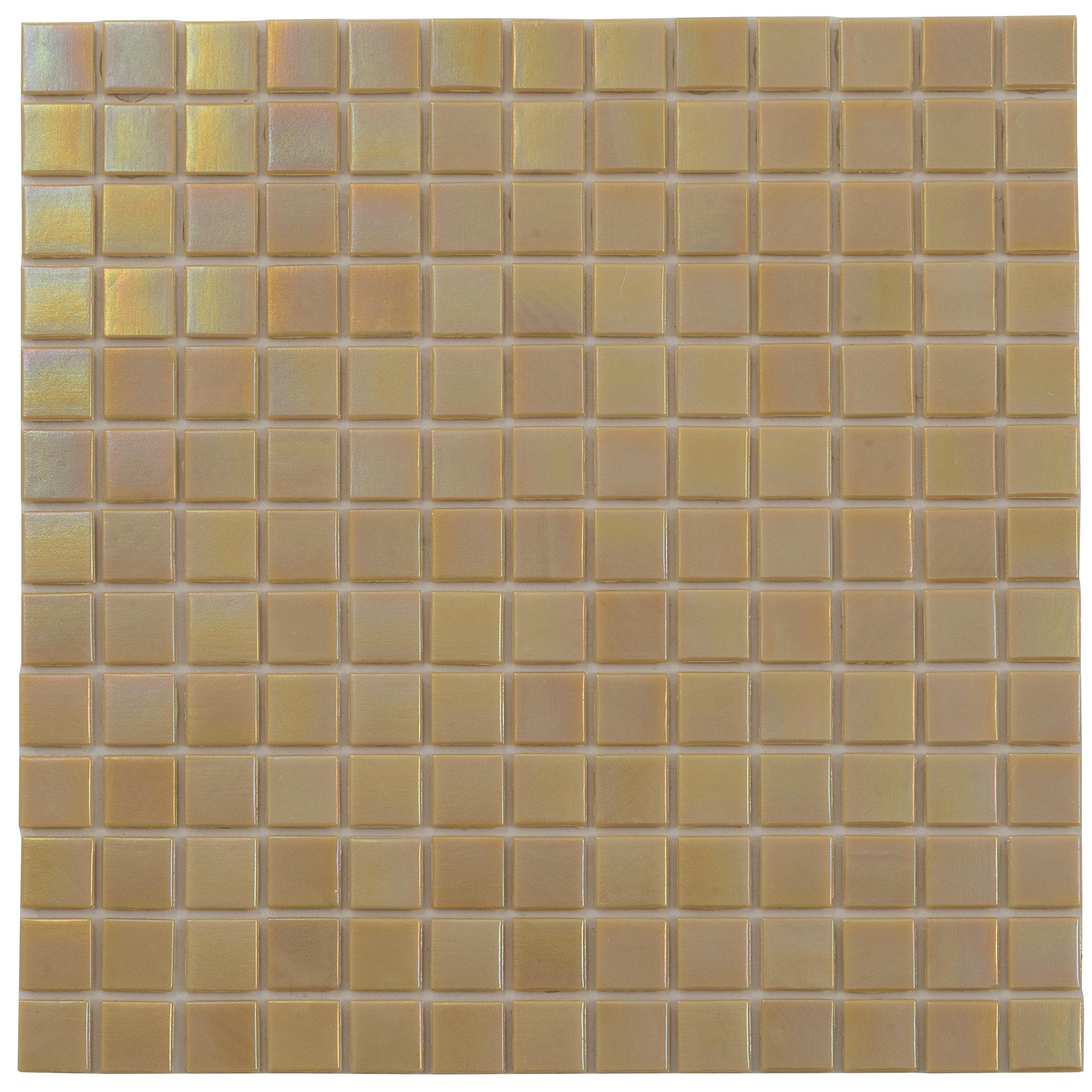 Apollo 12" x 12" Glossy Beige Glass Mosaic Wall and Floor Tile