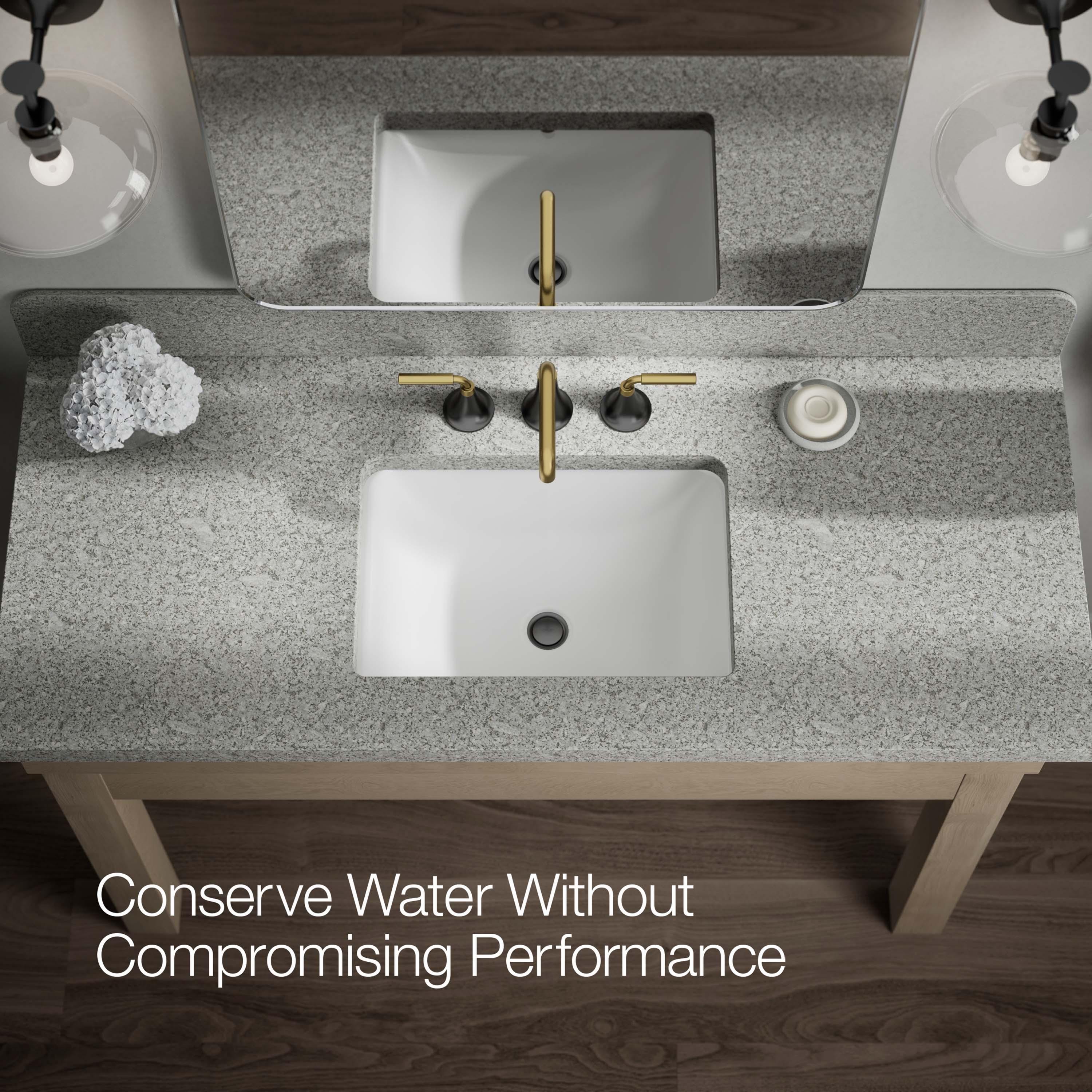 Tone Widespread Bathroom Sink Faucet, Three-Hole Bathroom Faucet with Clicker Drain, 1.2 GPM