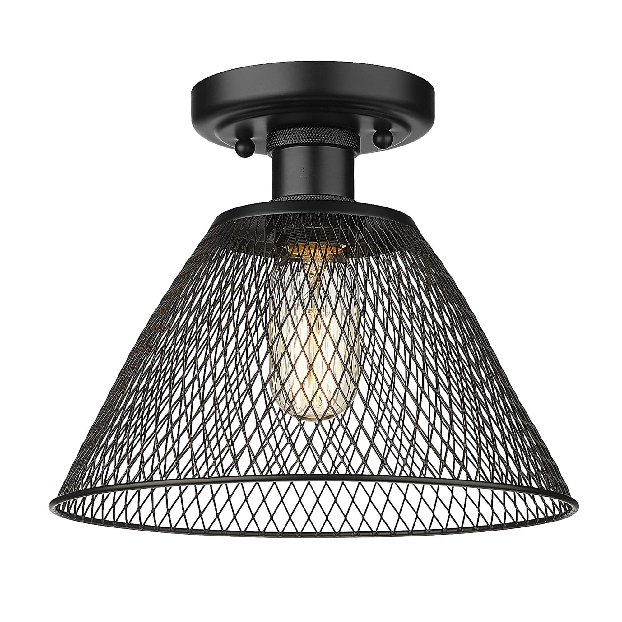 Golden Lighting Carver 1-Light Semi-flush in Matte Black