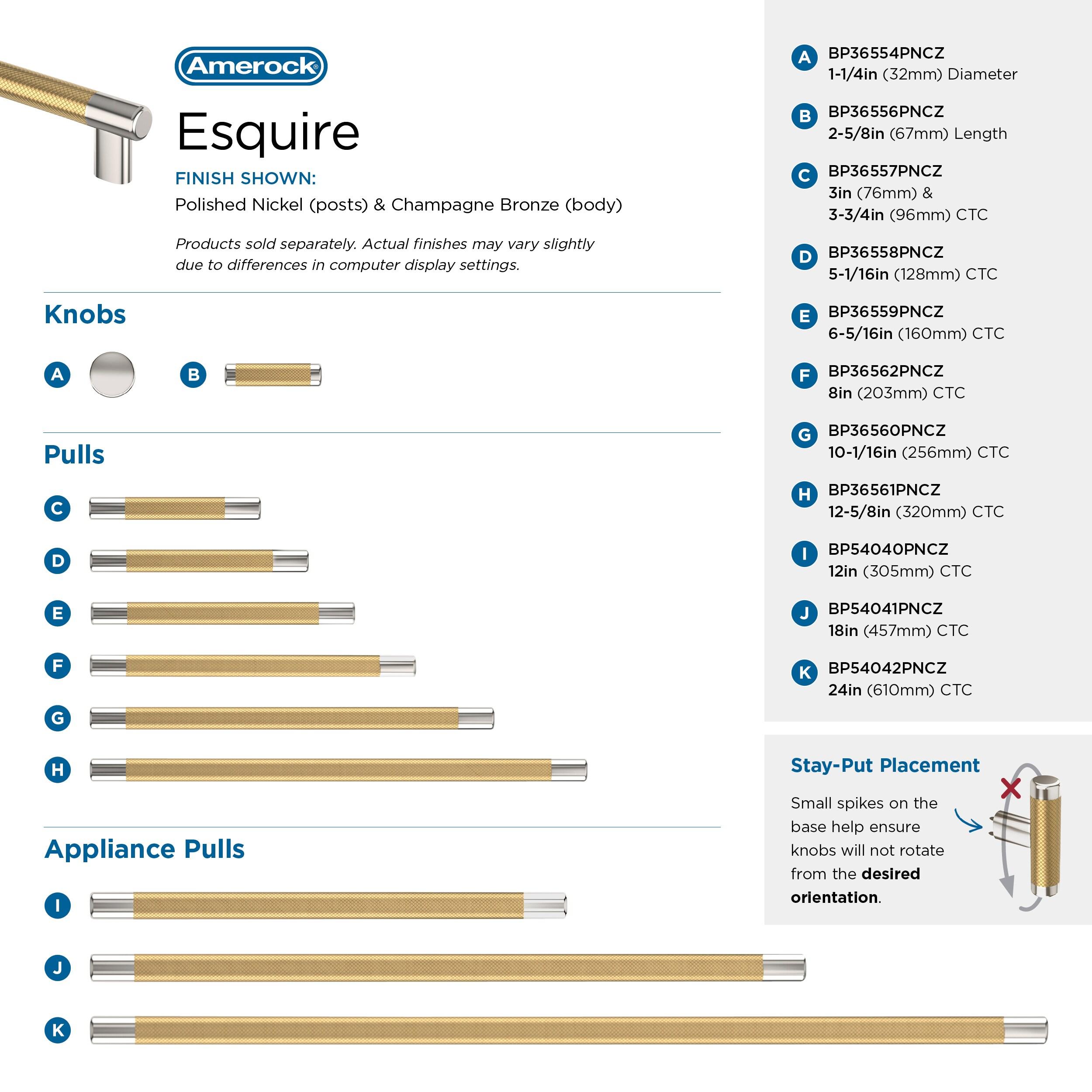 Esquire 6-5/16 inch (160mm) Center-to-Center