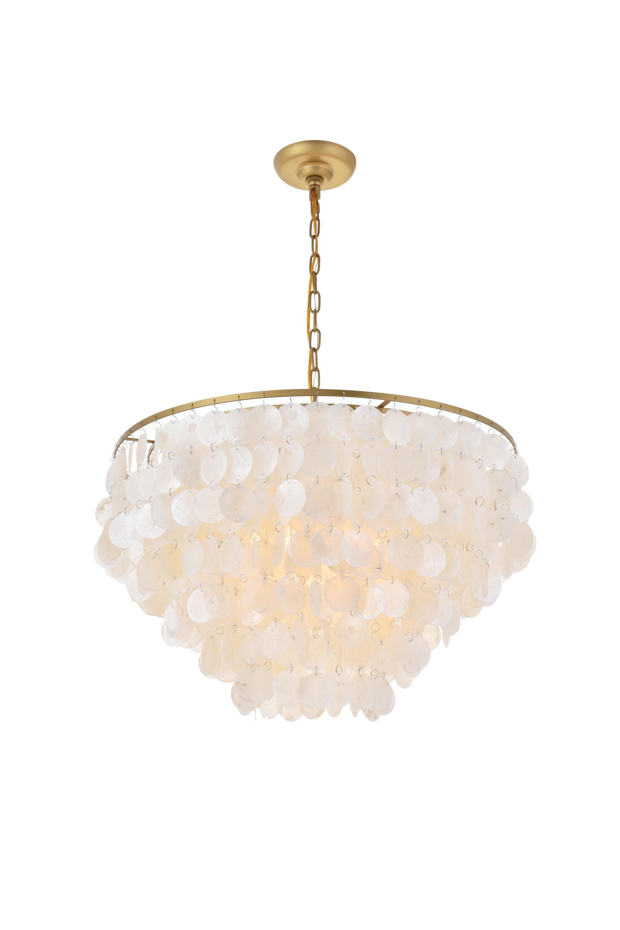 Elegant Lighting Selene 6 light Brass Pendant