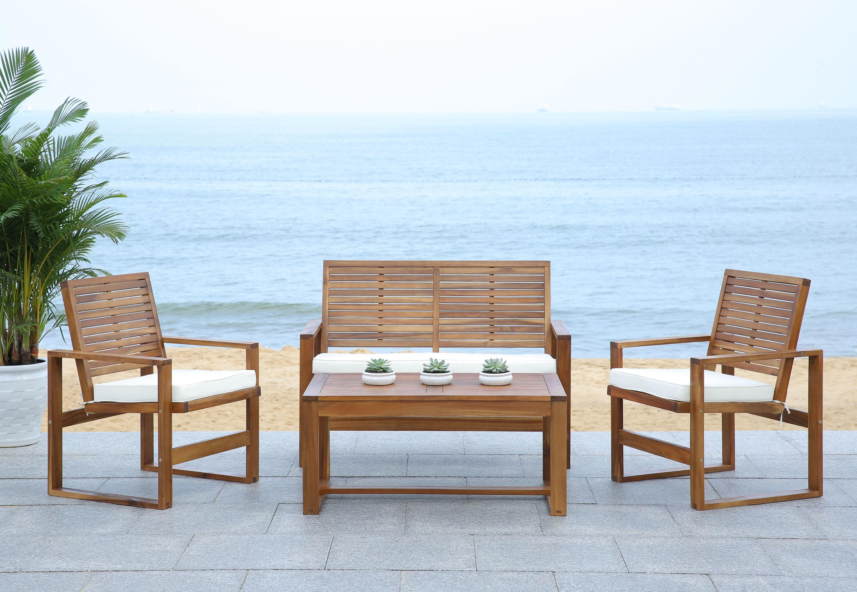 Ozark 4 Piece Set - Indoor/Outdoor - FOX6007 - Natural/Beige - Safavieh