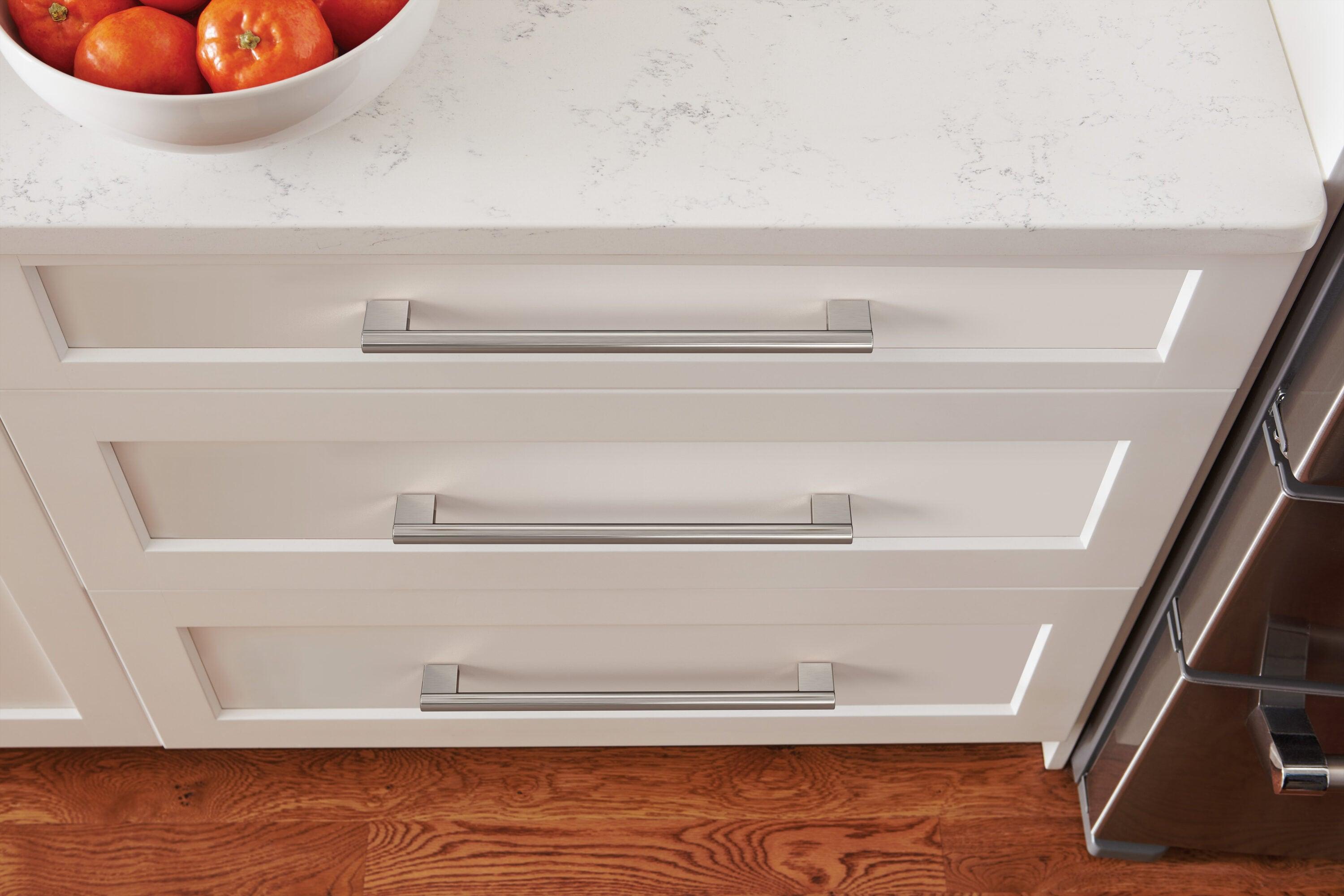 Amerock Versa 10-1/16 inch (256mm) Center-to-Center Satin Nickel Cabinet Pull
