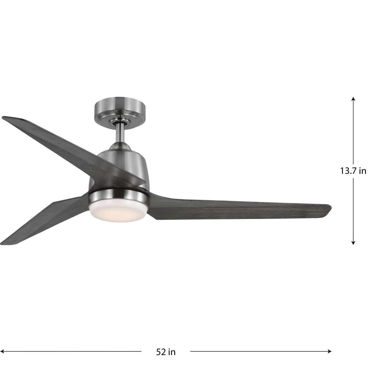 Upshur Collection 52 in. Brushed Nickel Transitional Ceiling Fan with LED Light Kit
