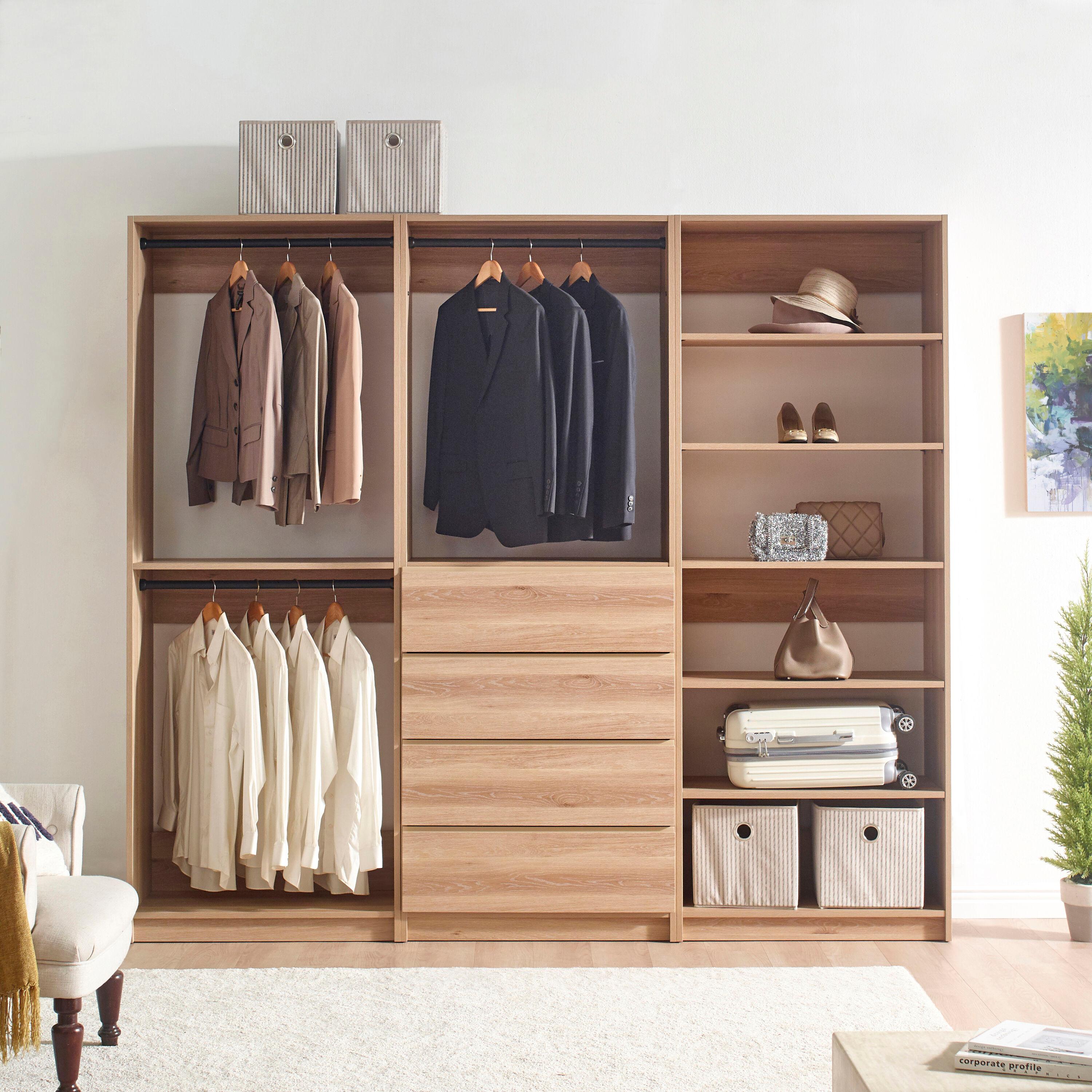 Prosper 32" Oak Wood Walk-in Closet with Five Shelves