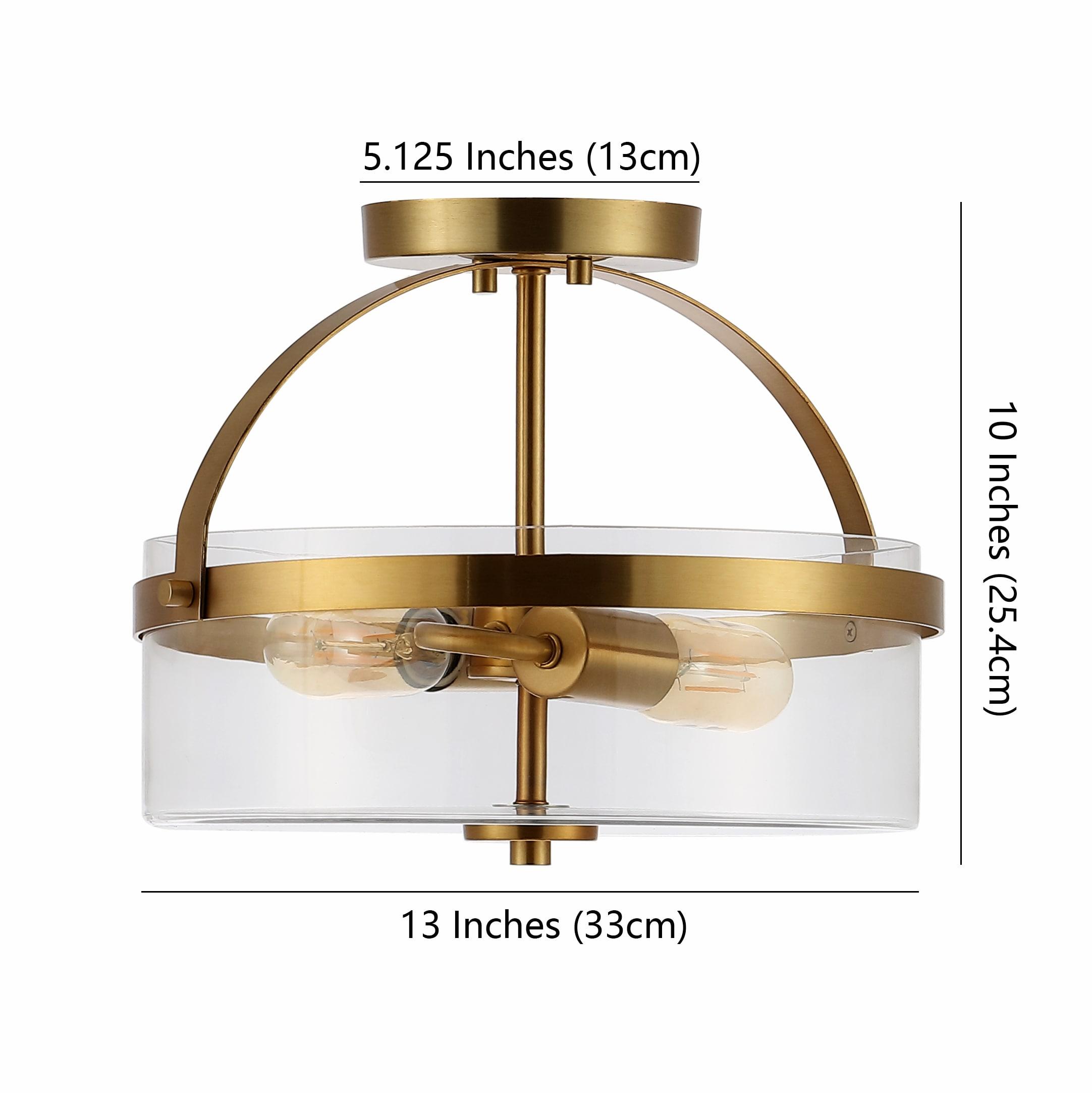 Nensor 2 Light 13" Flush Mount - FLU4051 - Brass/Clear - Safavieh