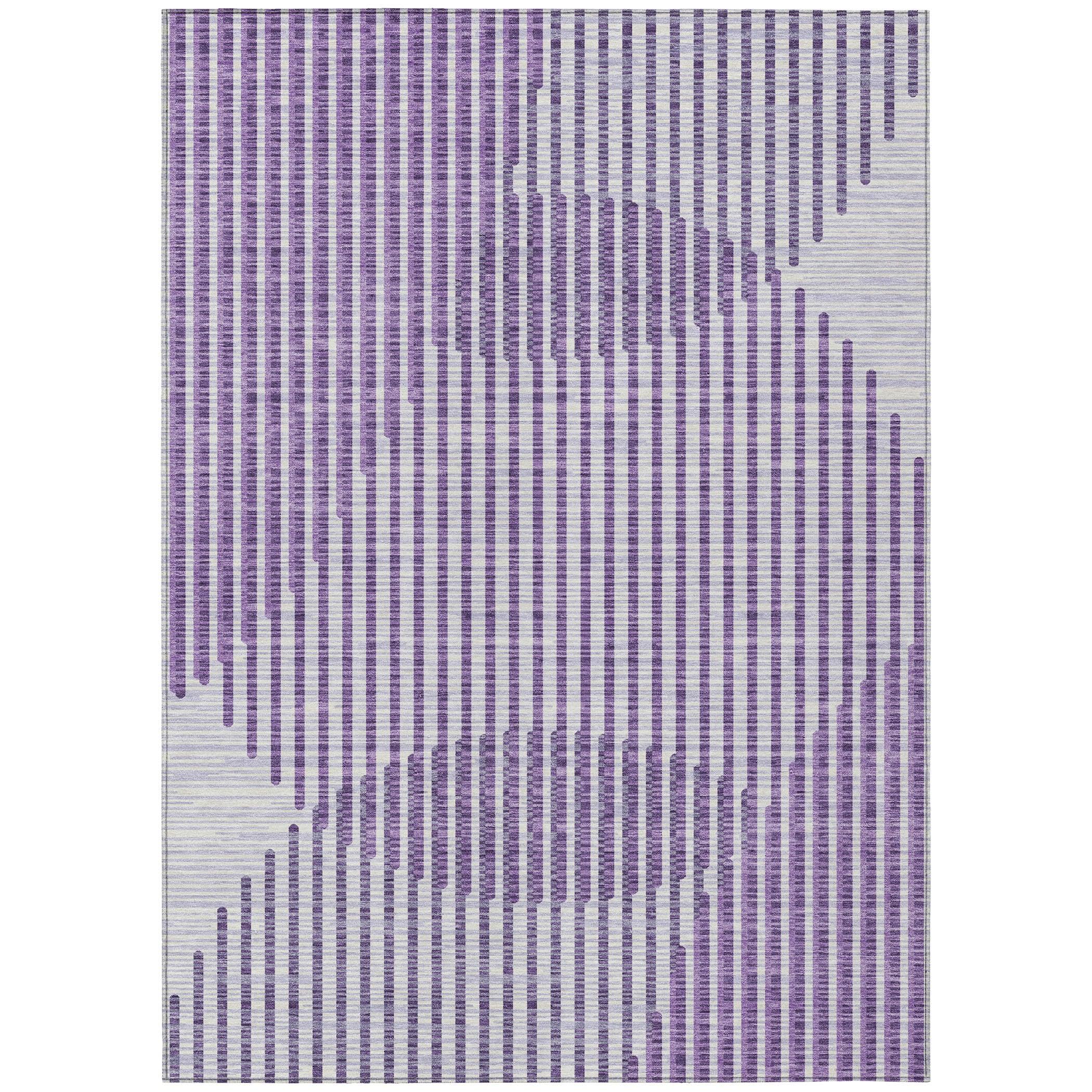 Addison Rugs Chantille Indoor/Outdoor Transitional Geometric, Abstract Purple Washable Rectangle Rug, 2'6" x 3'10"