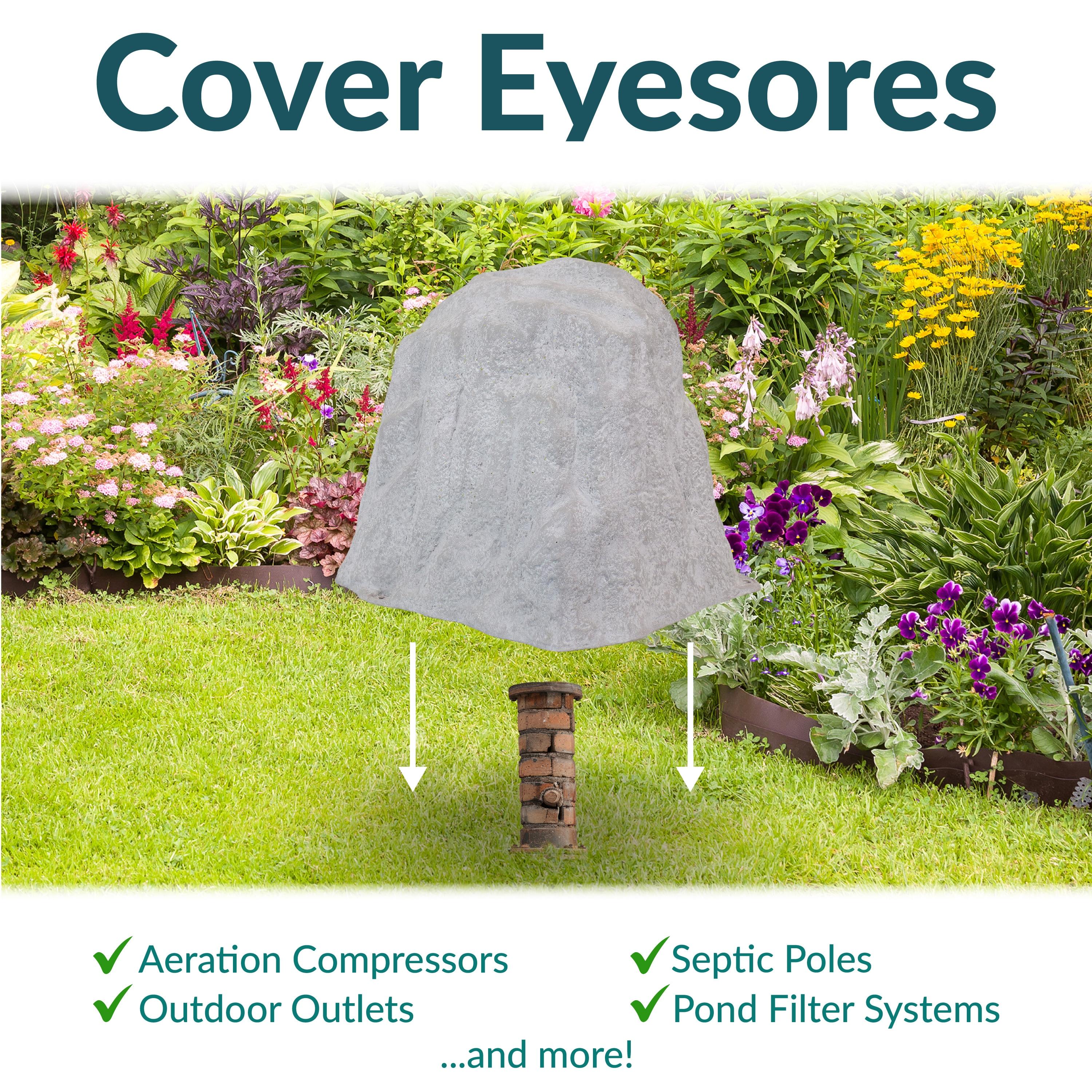 Freeport Park® Jara Polyresin Faux Landscape Rock Cover with Metal Stakes