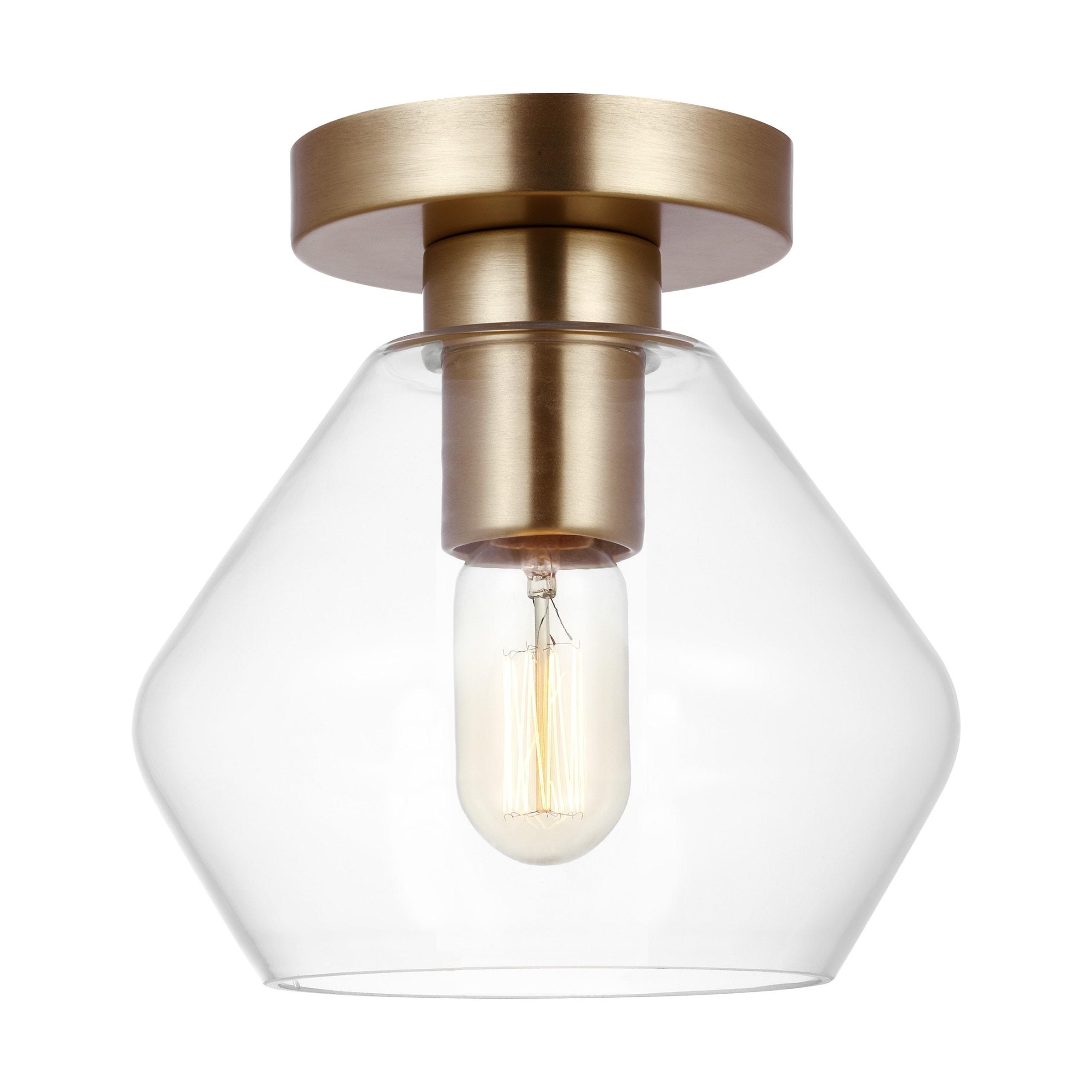 Rooks Single Light Glass Semi Flush Mount