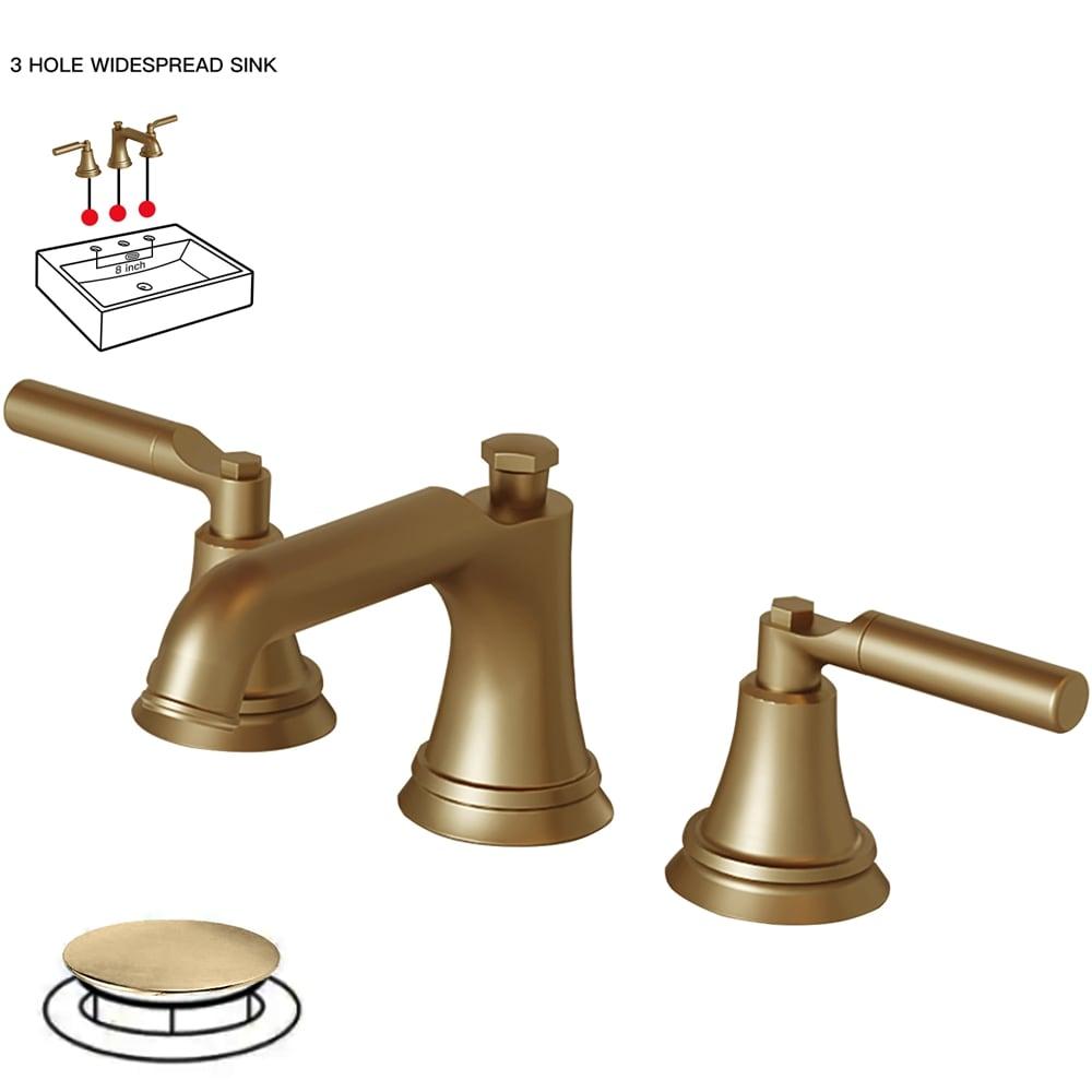 Widespread 2-handle Bathroom Faucet with Drain Assembly