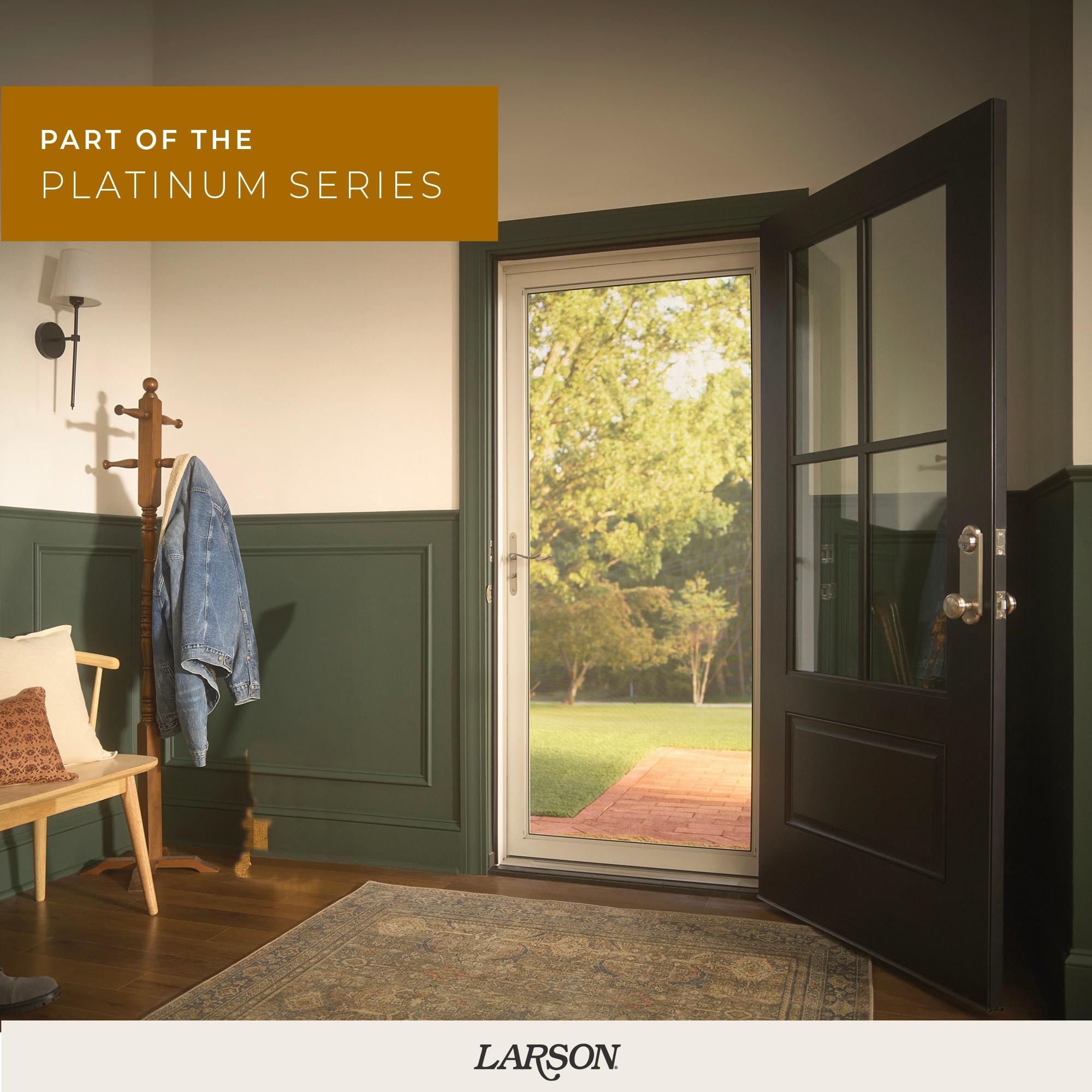 LARSON Platinum Interchangeable Full Glass Storm Door with Low-E (handle sold separately)