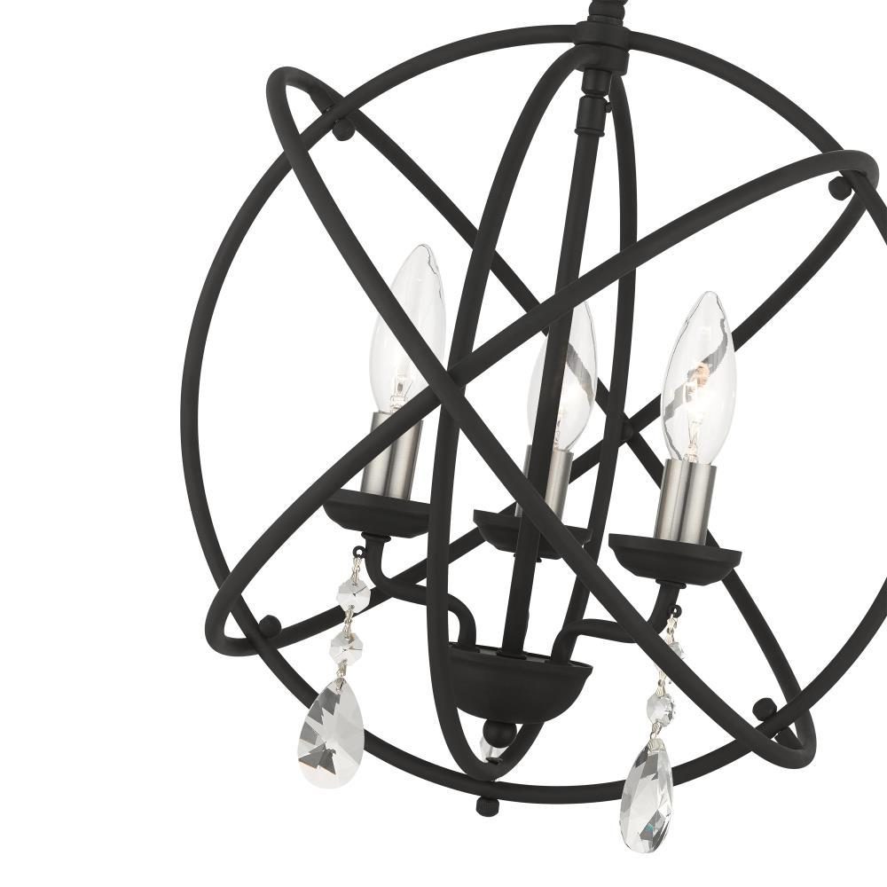 Livex Lighting Aria 3 - Light Chandelier in  Black