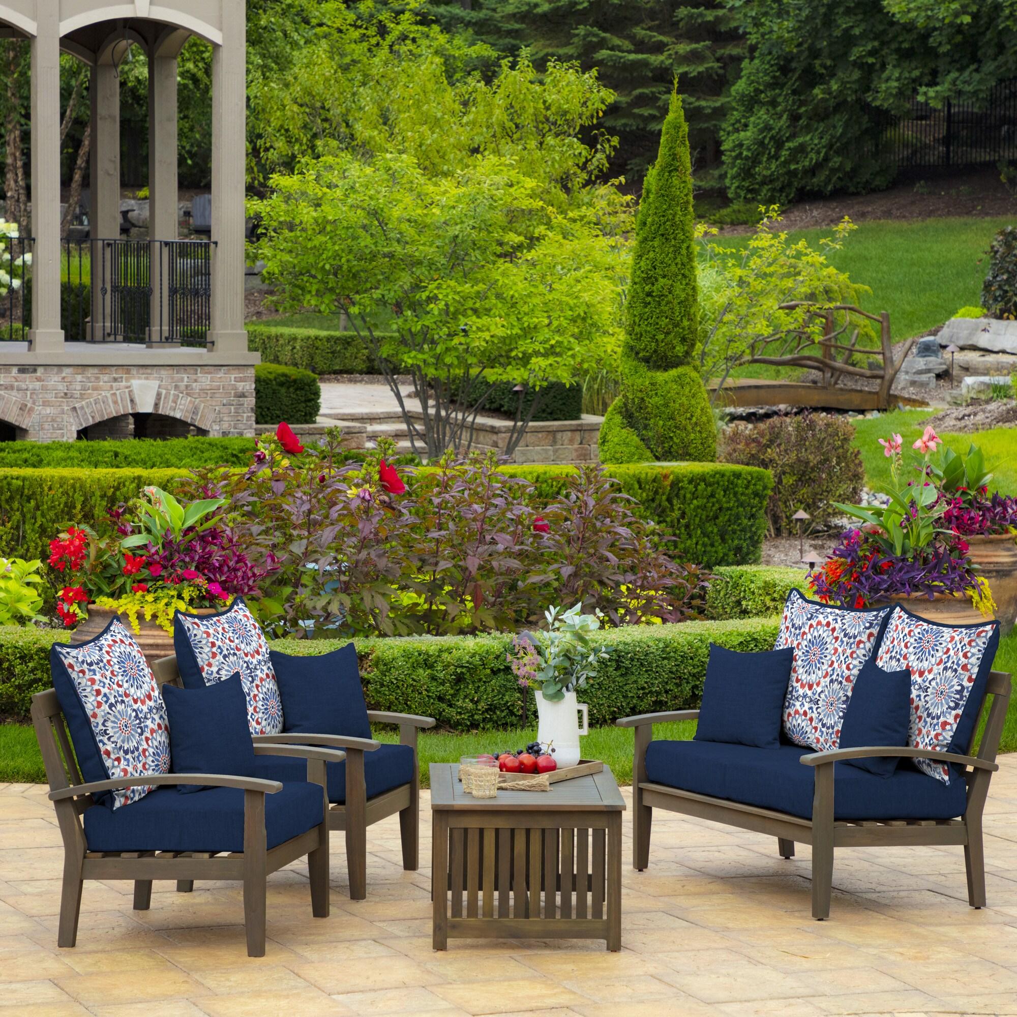 ARDEN Outdoor Toss Pillow (2 Pack) 16 x 16, Sapphire Blue Leala