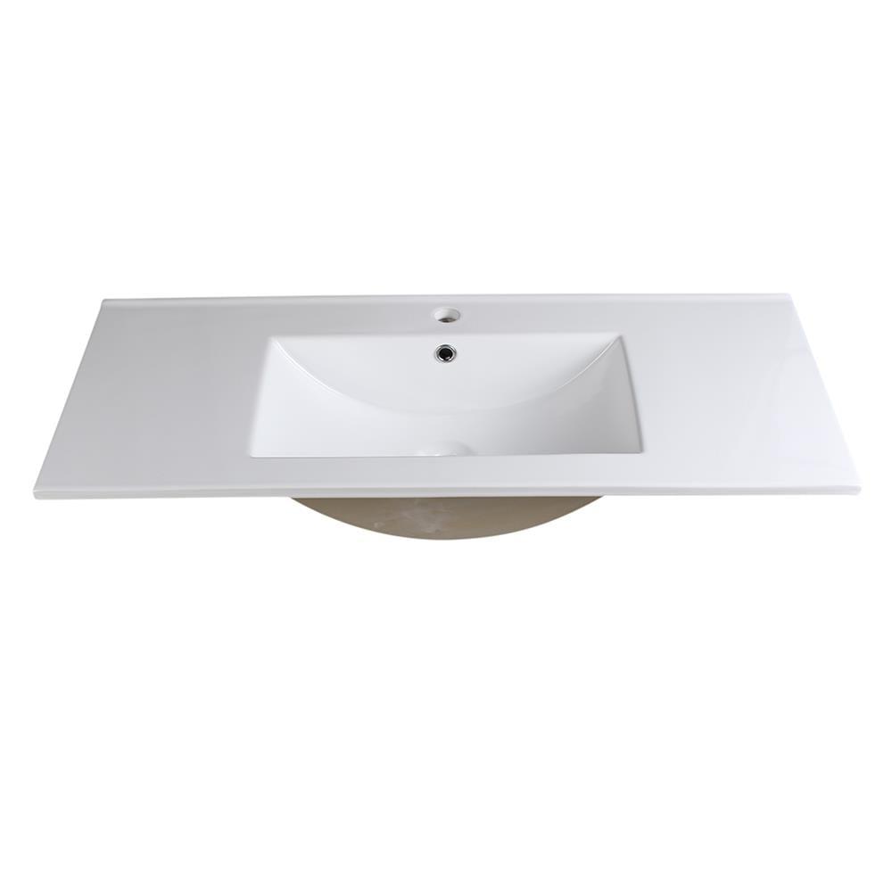 Fresca Allier 18.25'' White Ceramic Rectangular Bathroom Sink with Overflow