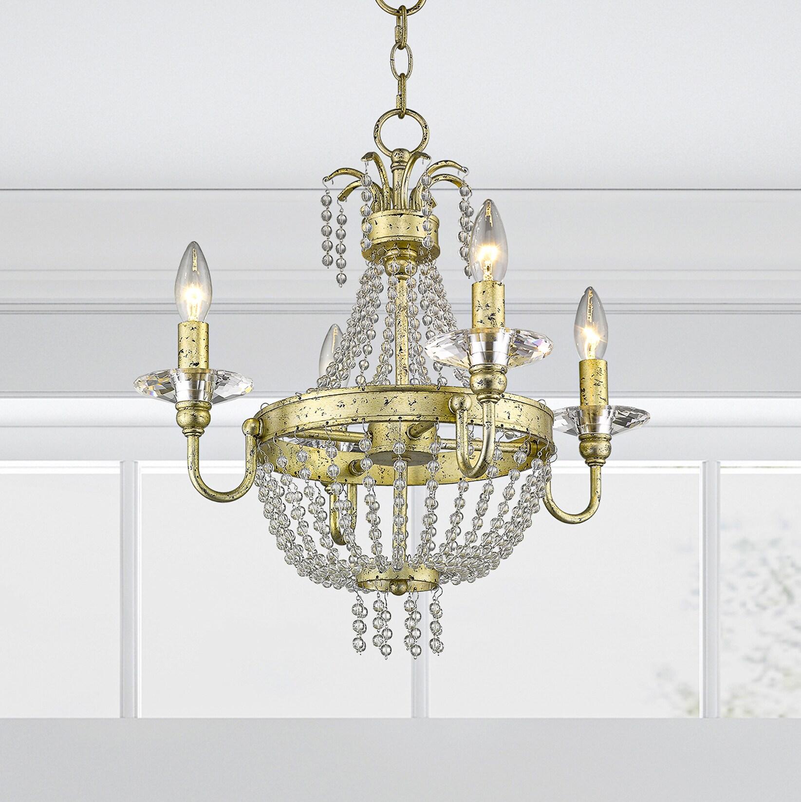 Livex Lighting Valentina 4 - Light Chandelier in  Winter Gold