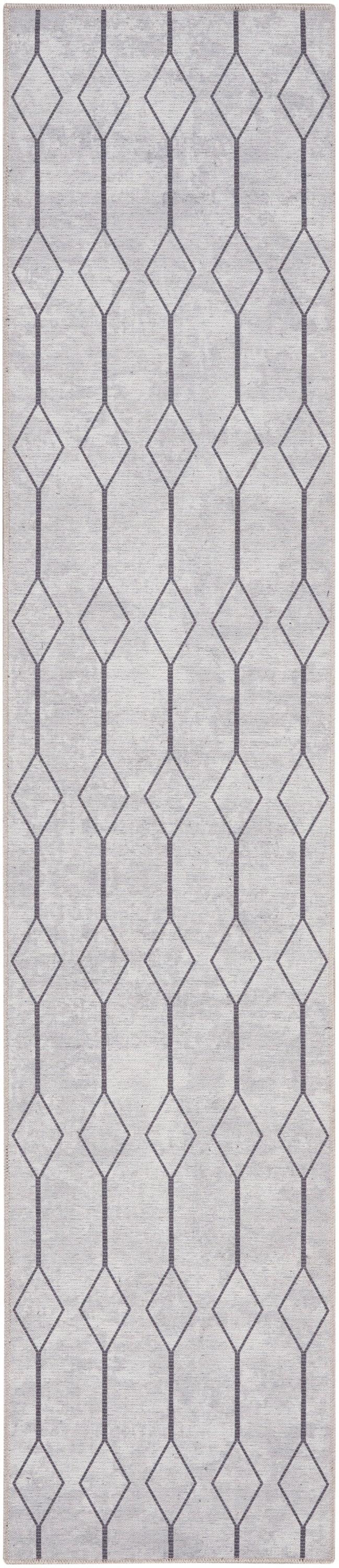 Pymble Geometric Machine Washable Area Rug in Ivory/Grey