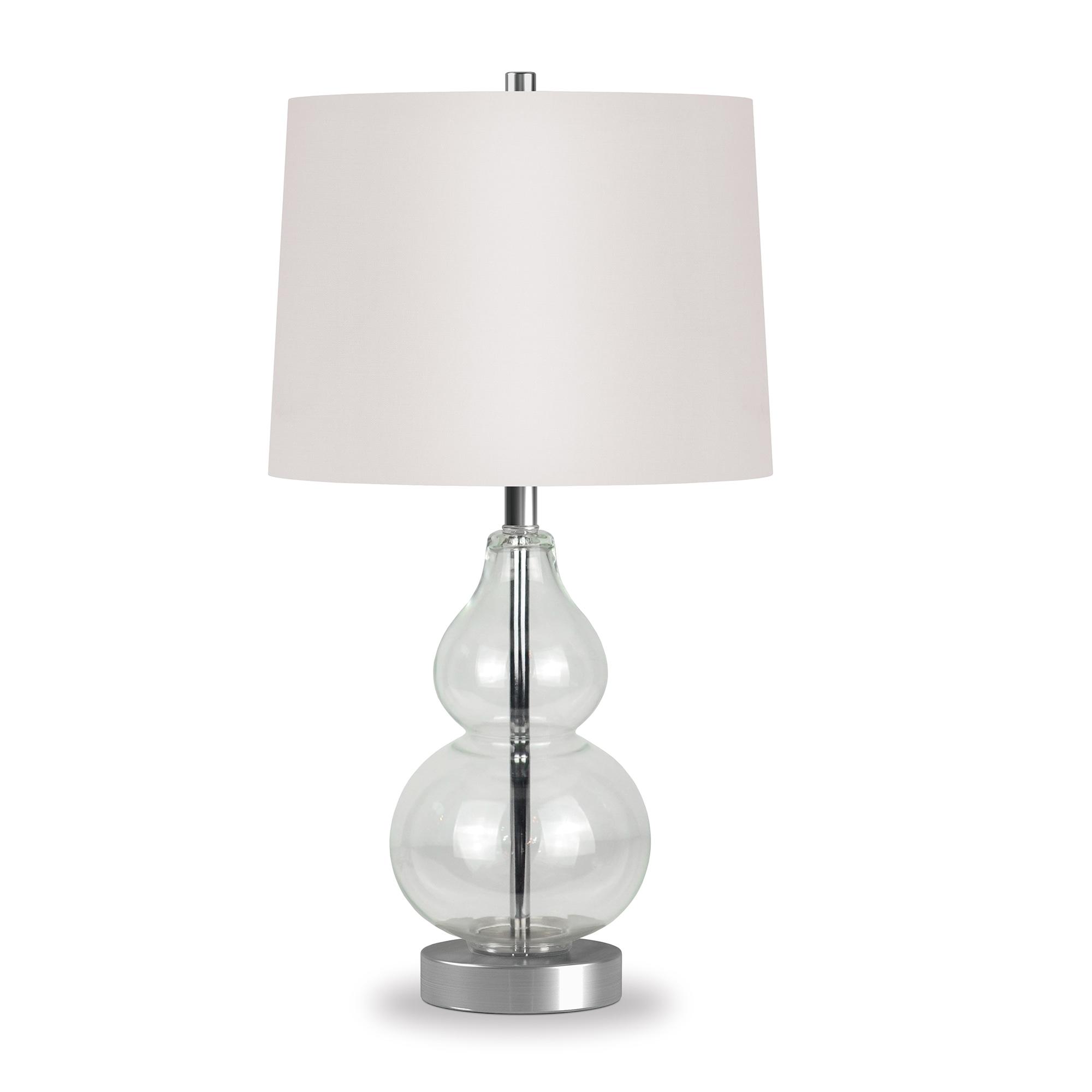 Evelyn&Zoe 21" Table Lamp with White Drum Linen Shade