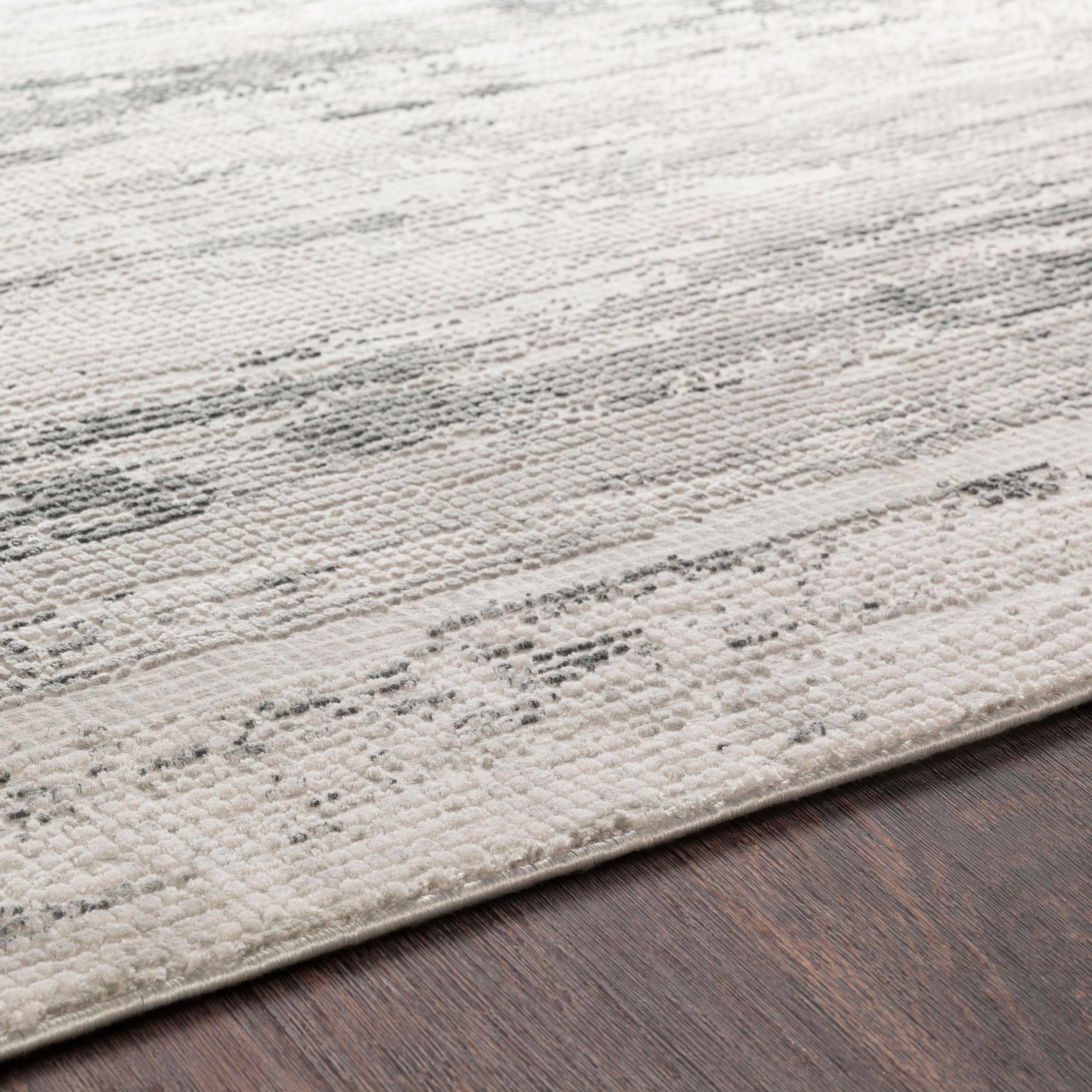 Reversible Gray 5' x 7' Wool-Blend Mid-Century Modern Area Rug