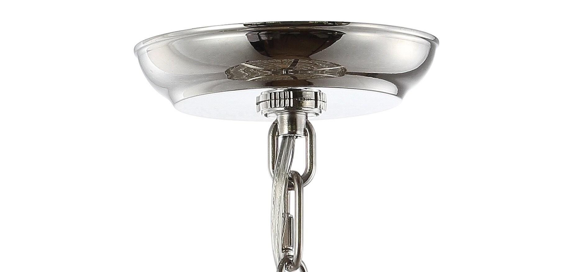JONATHAN Y JYL9007A Wyatt 20" 4-Light Crystal LED Chandelier, Contemporary, Classic, Traditional for living room, dinning room, bedroom, office Bulb Included, Polished Nickel/ Clear