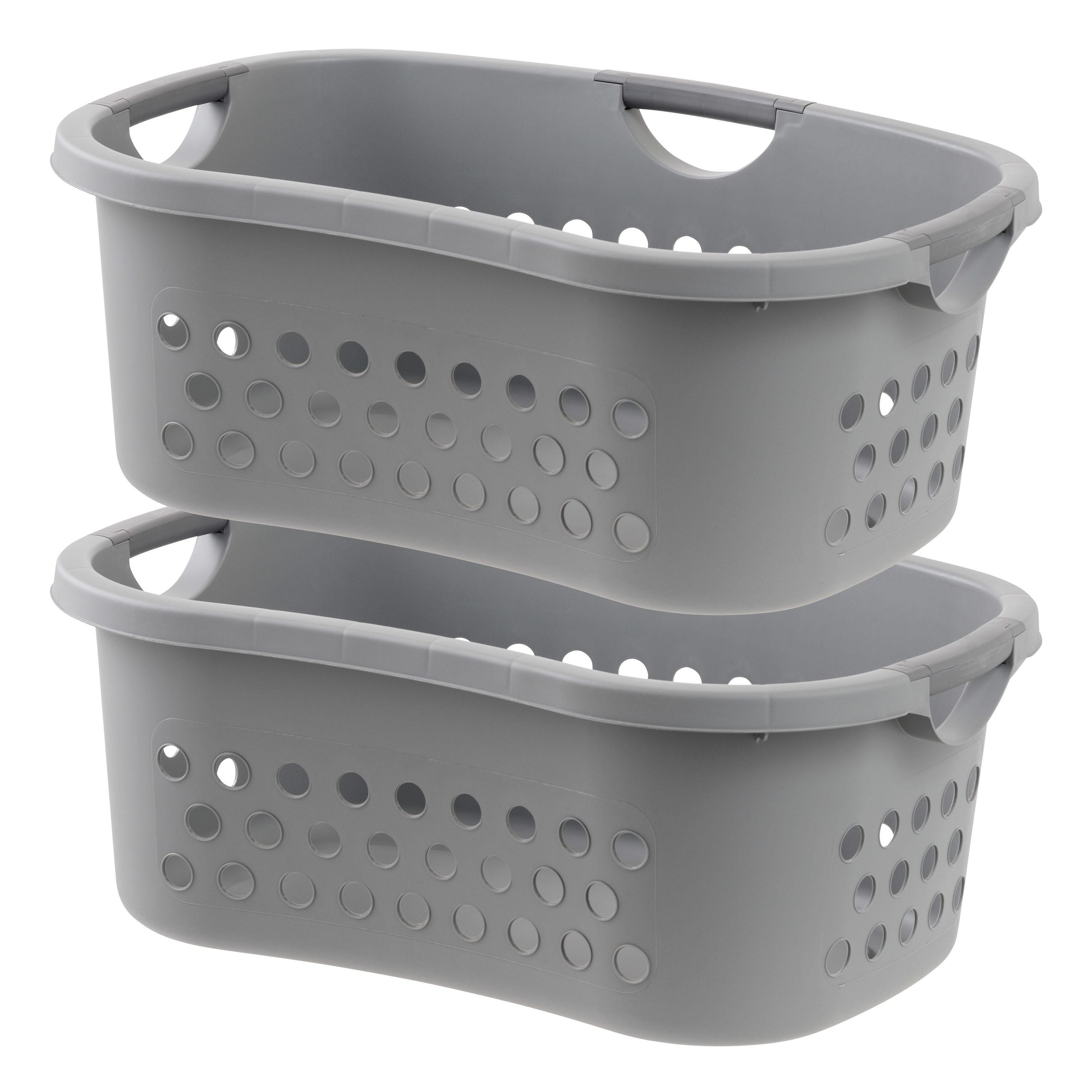 Plastic Laundry Basket with Handles (Set of 2)