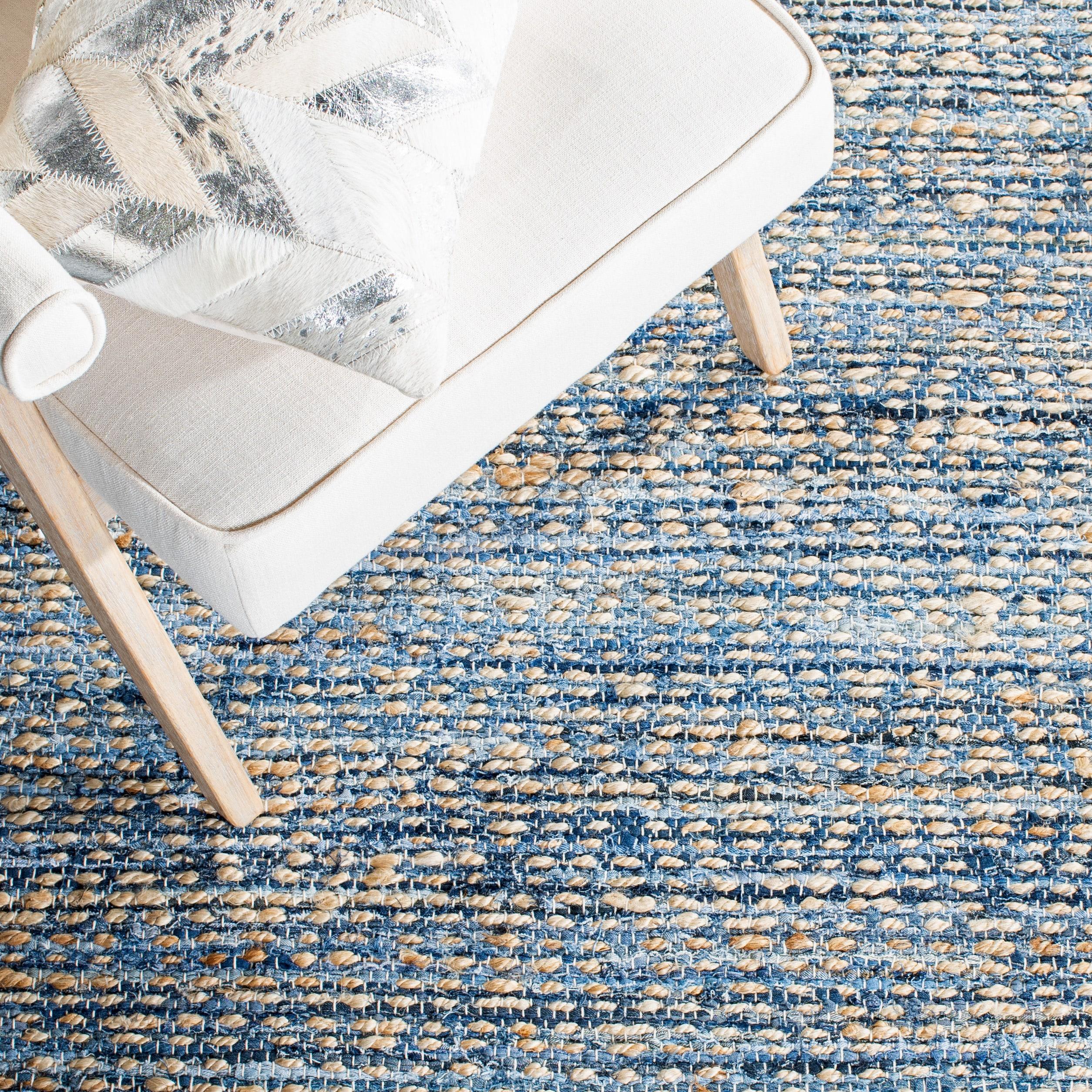 Cape Cod CAP351 Woven Indoor Area Rug - Natural/Blue - 10'x14' - Safavieh